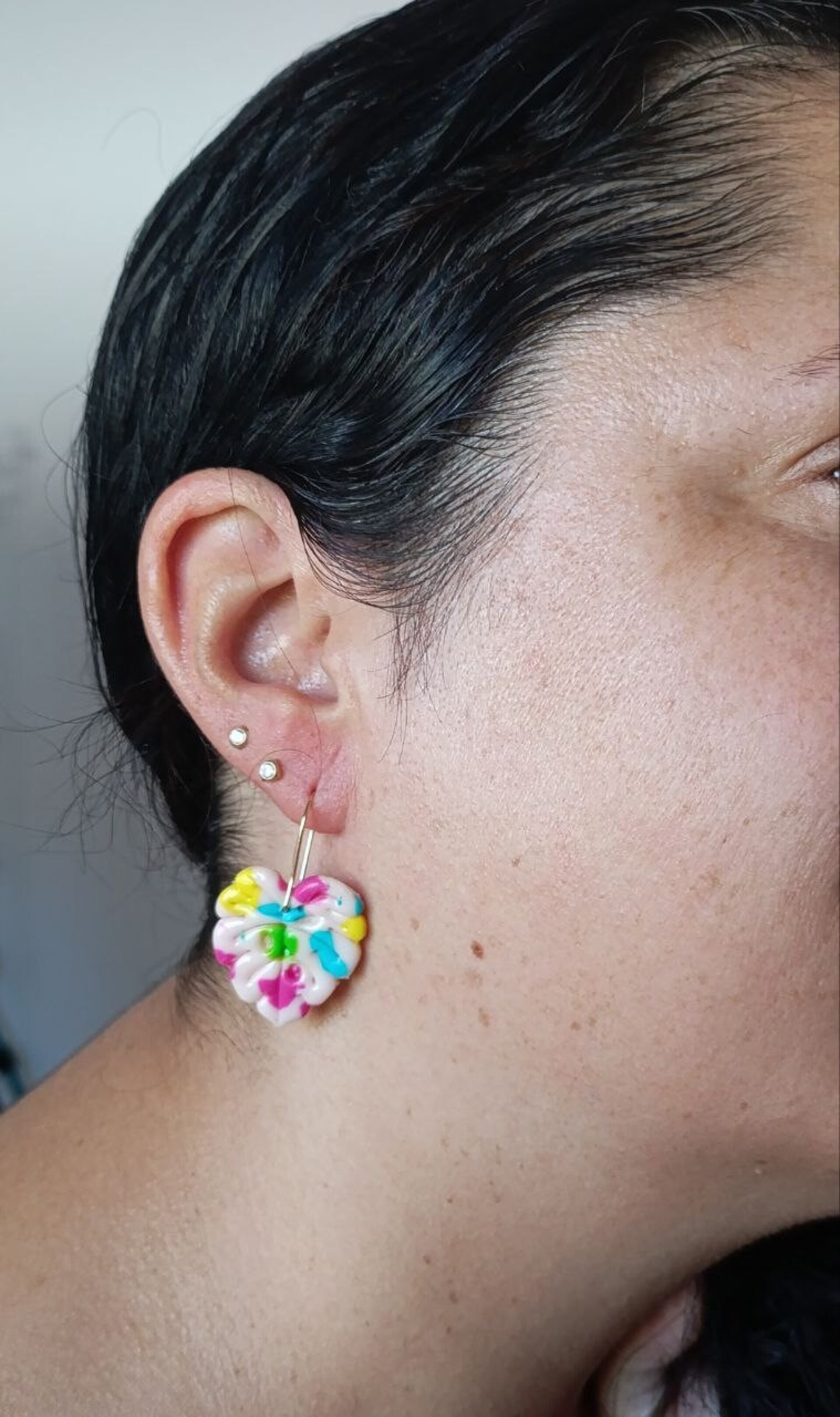 Pendientes de Arcilla polimerica modelo Adán Colorido - 4