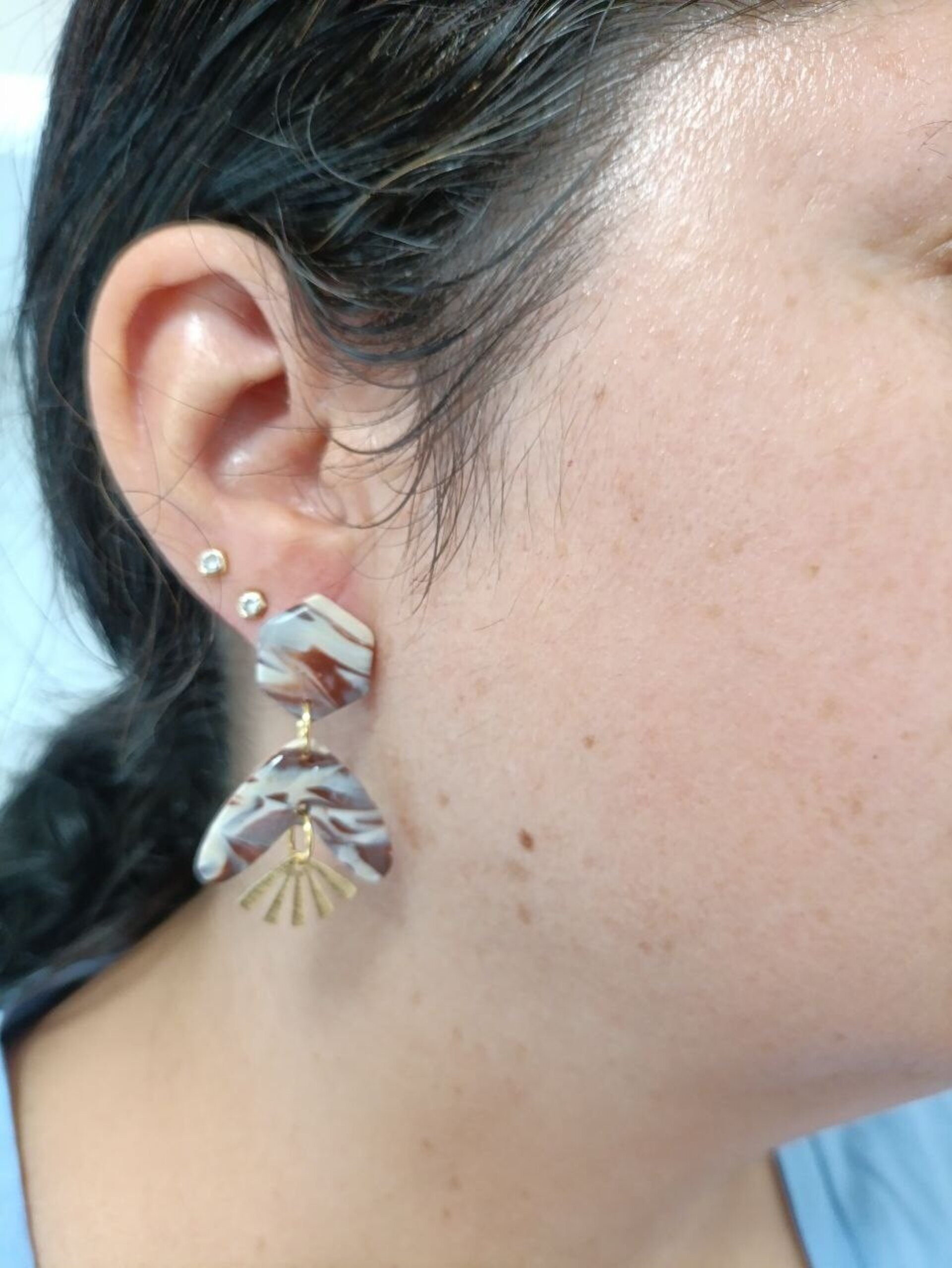 Pendientes de arcilla polimerica Indio terrenal - 8