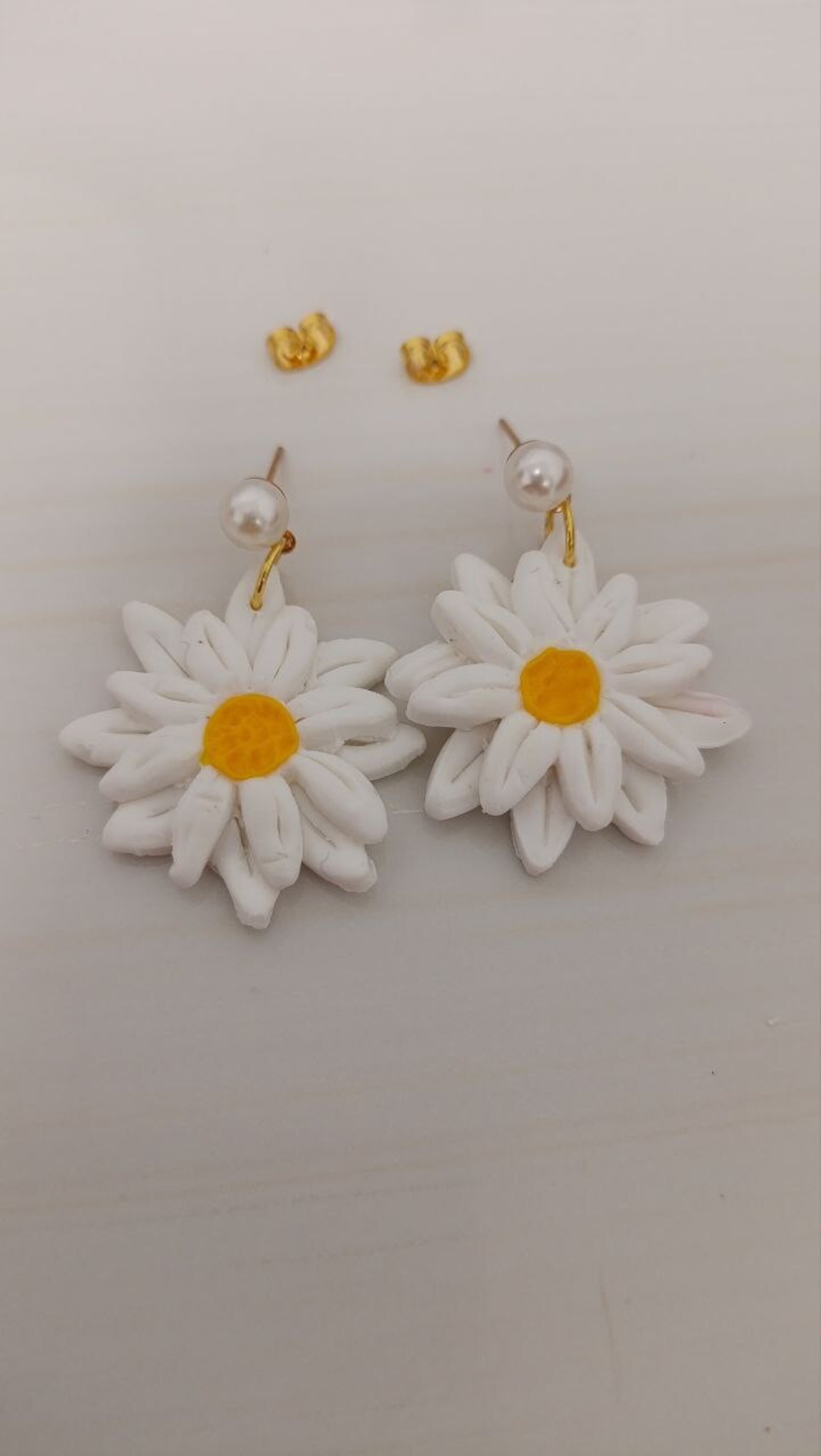 Pendientes de Arcilla polimerica Doble Margarita - 2