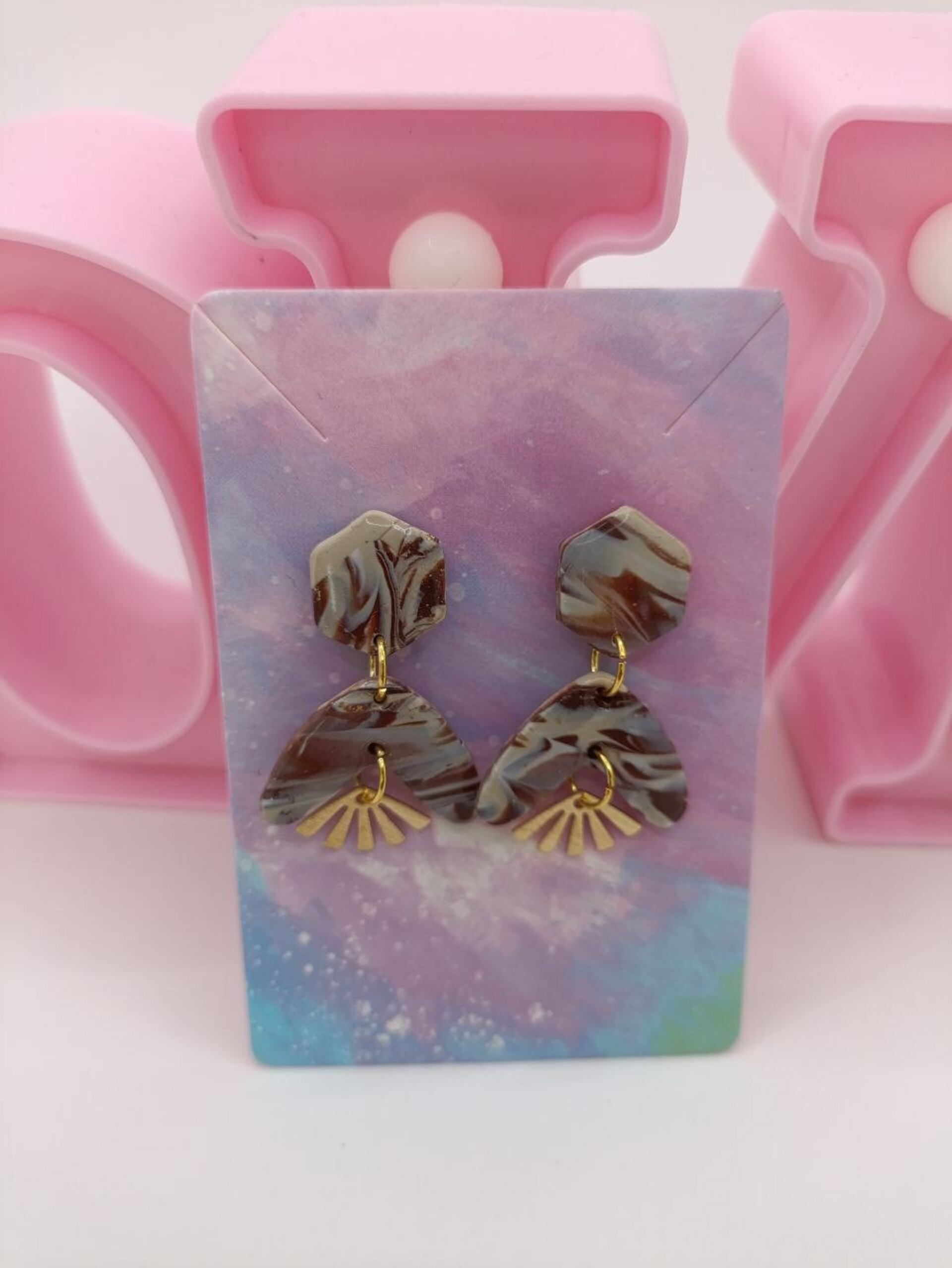 Pendientes de arcilla polimerica Indio terrenal - 7