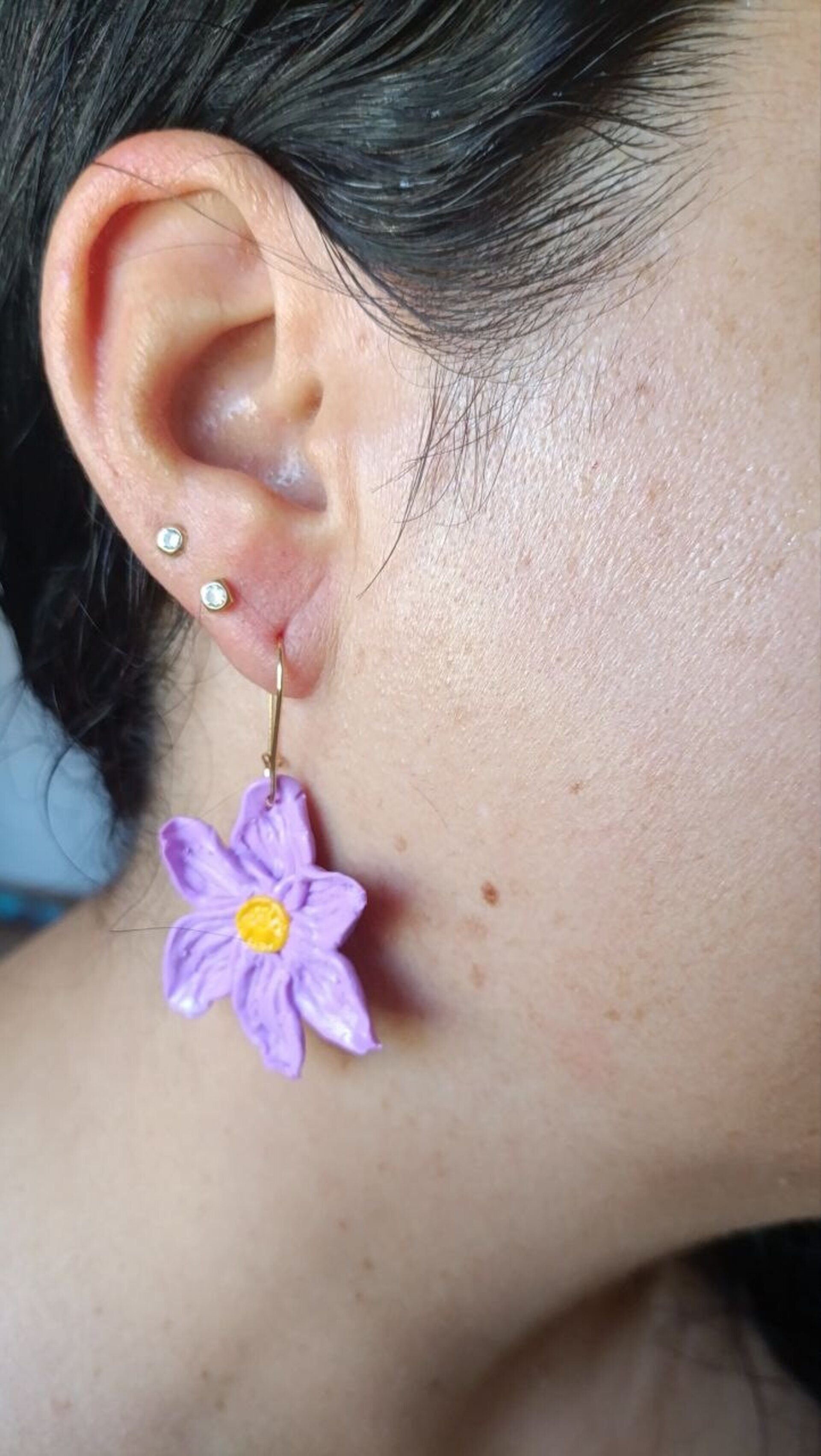 Pendientes Modelo Flor Real - 4