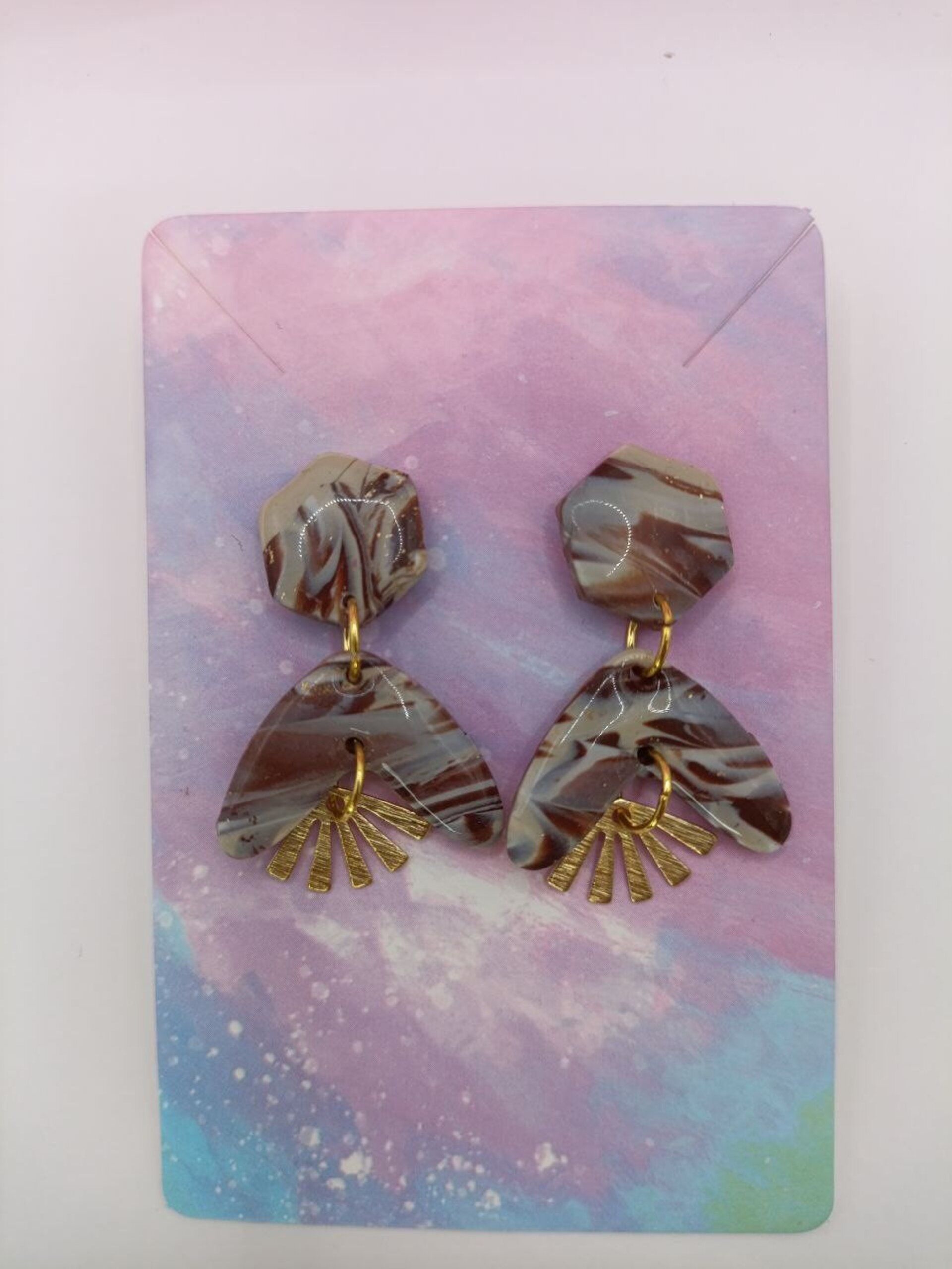 Pendientes de arcilla polimerica Indio terrenal - 5