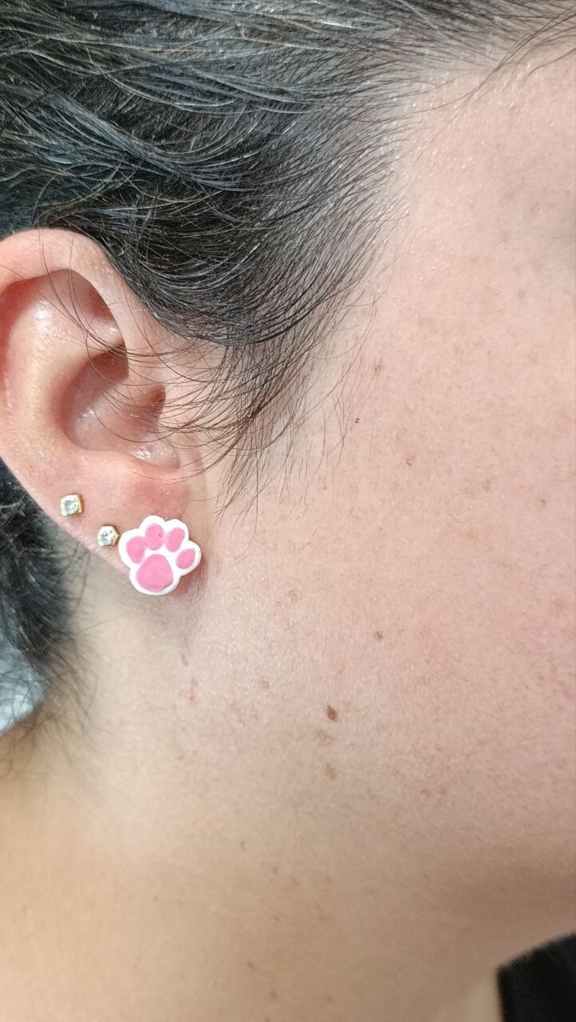 Pendientes pequeños para niña o mujer Huella - 3