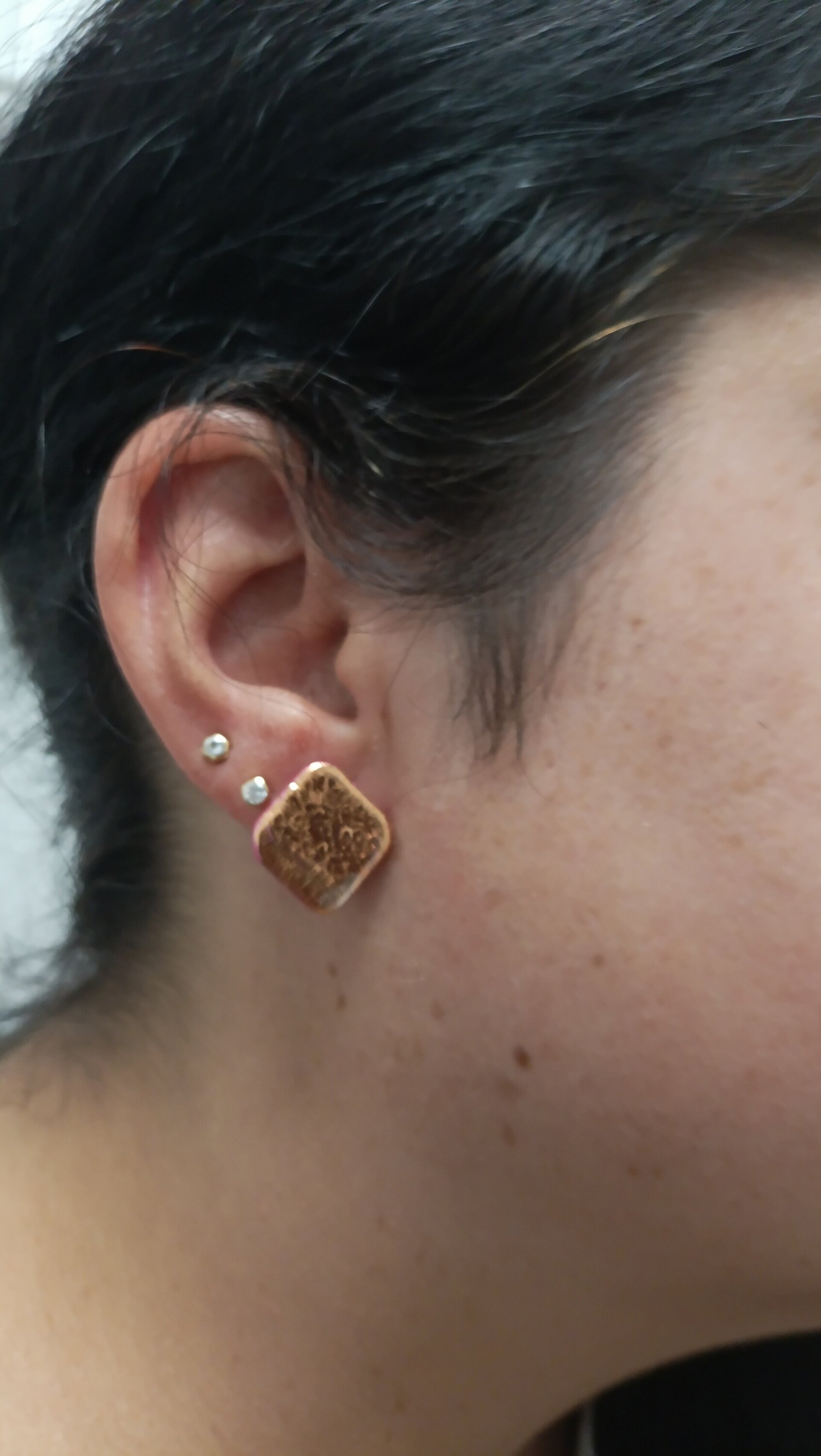 Pendientes pequeños Cuadrado Rose Gold - 2