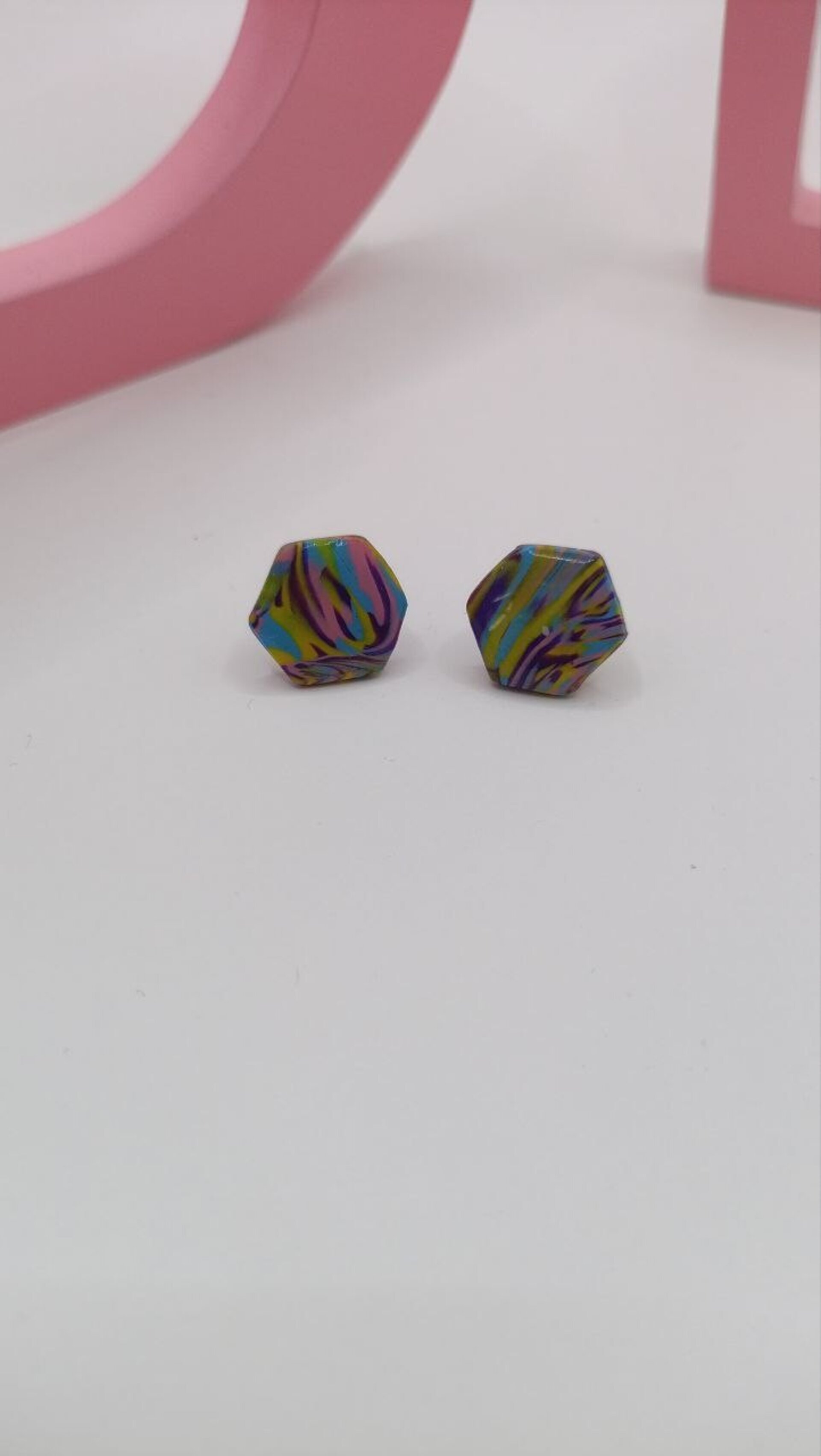 Pendientes pequeños Geo Multicolor - 11