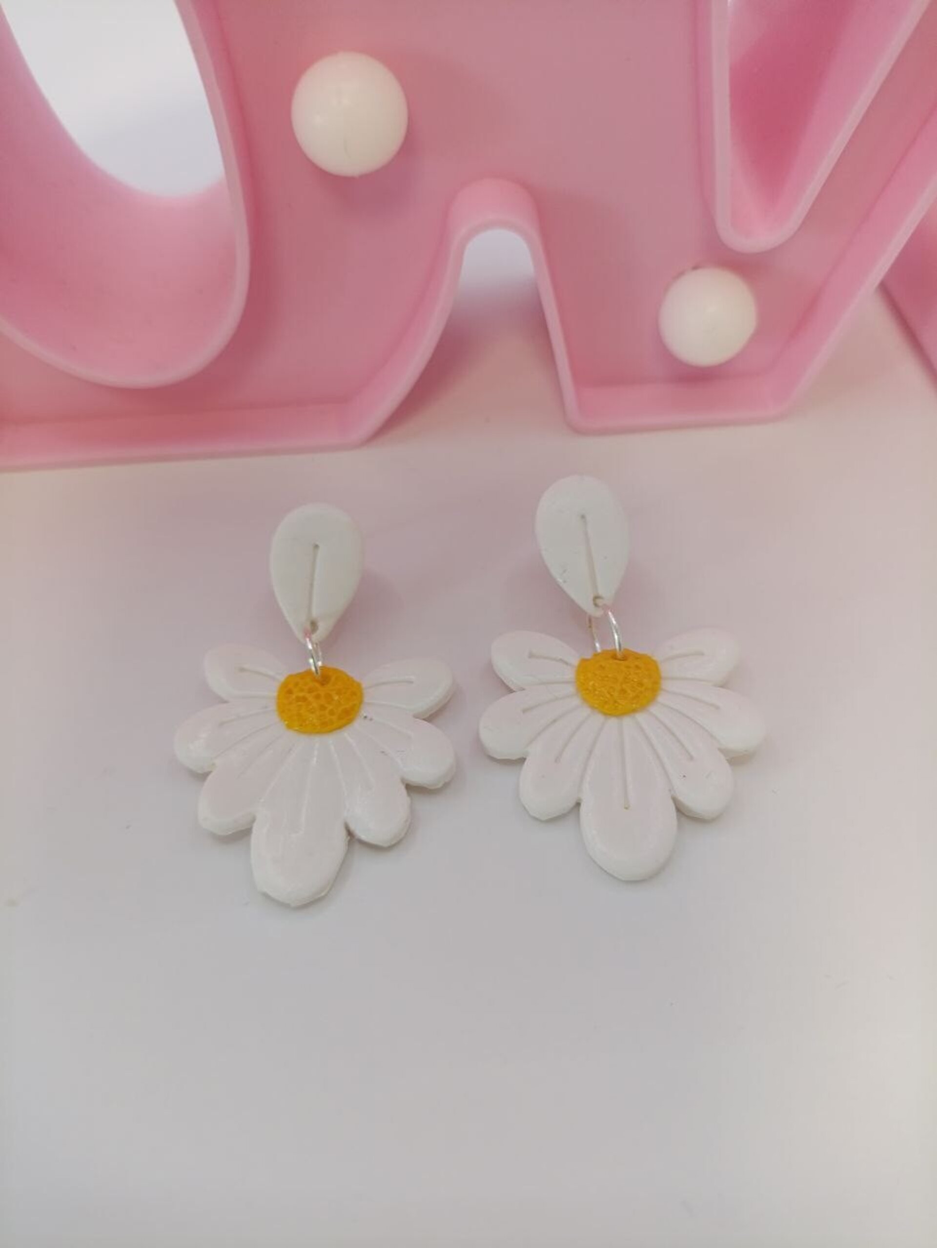 Pendientes de acero y arcilla Margarita Glam - 10