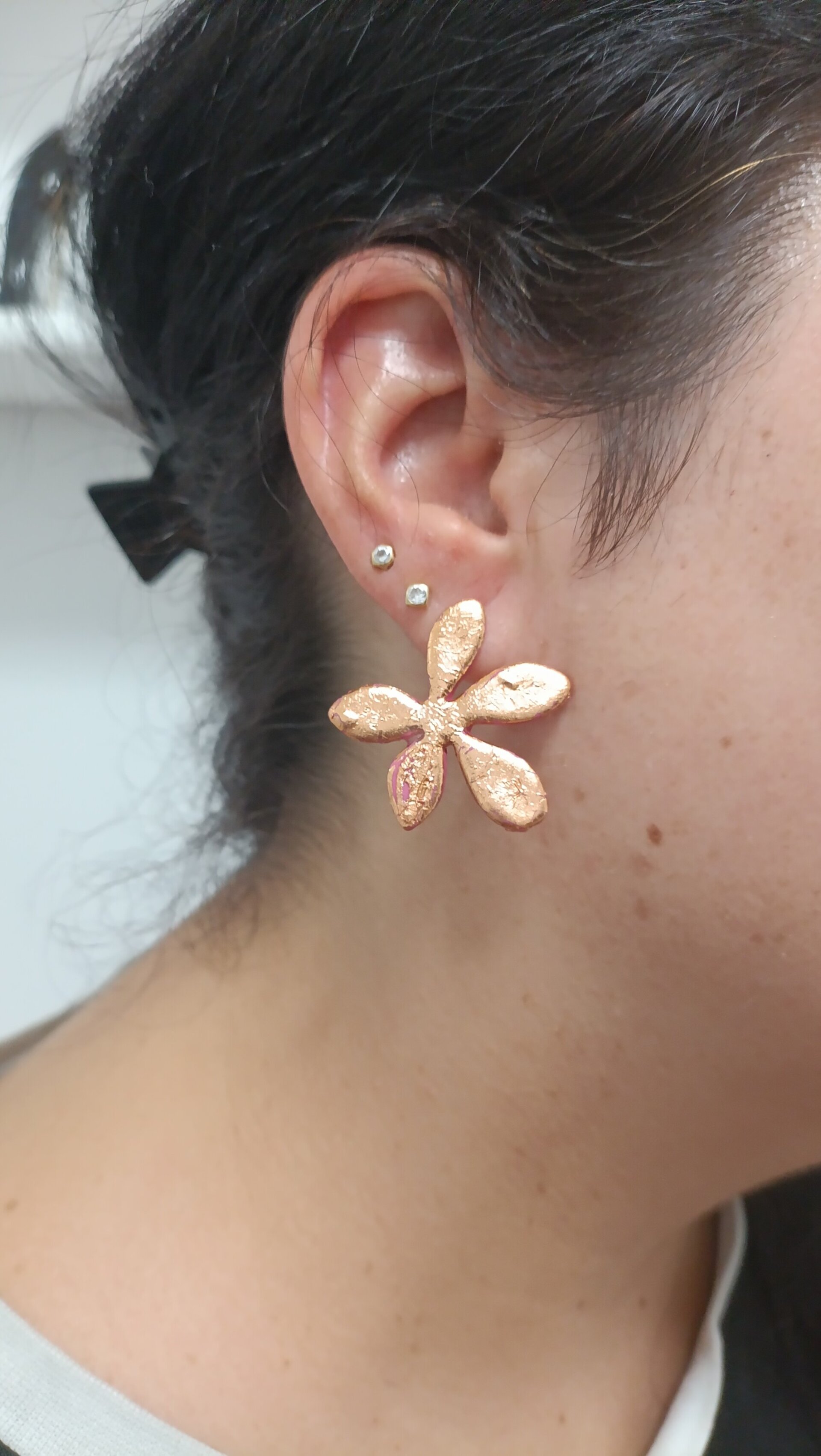 Pendientes Flor Rose Gold - 5