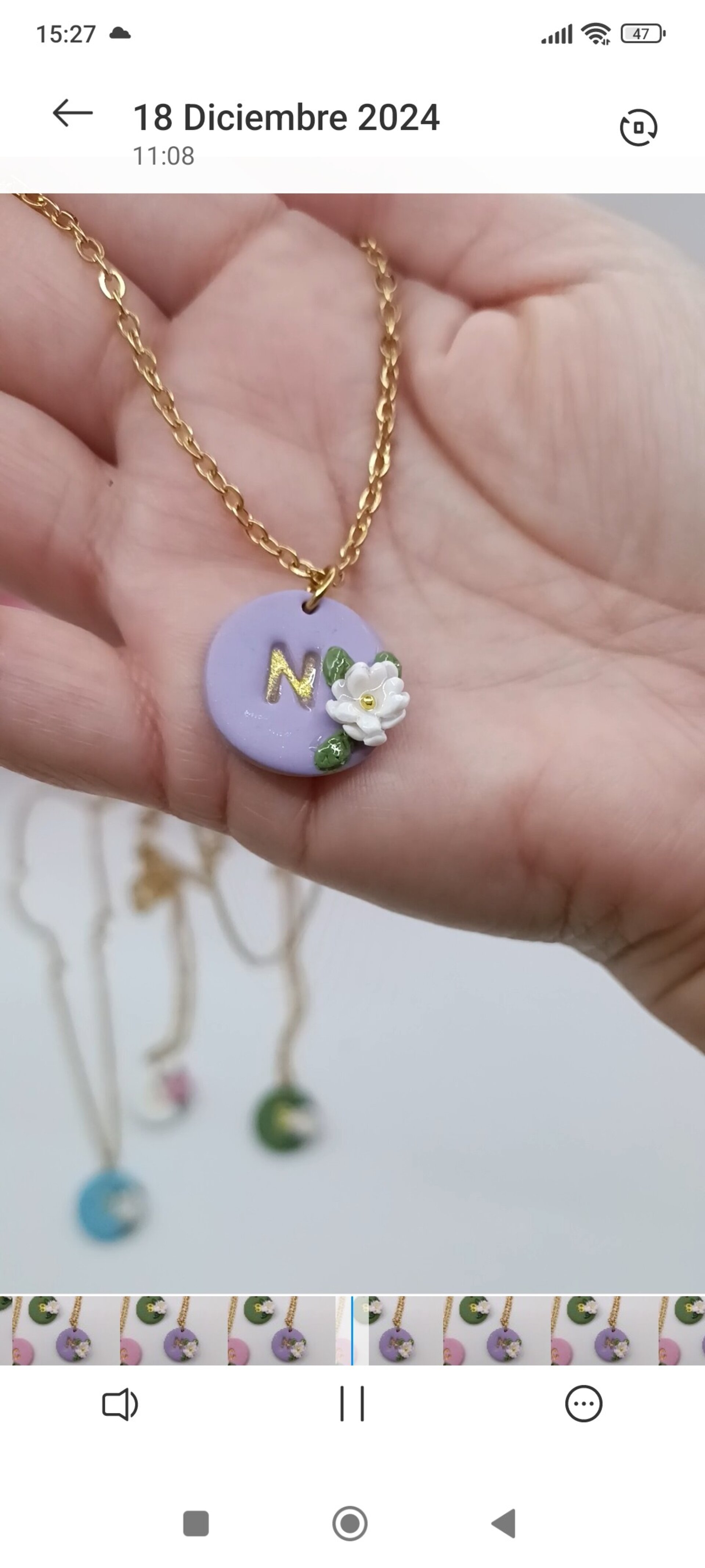 Colgante personalizado con inicial + cadena de cero inoxidable - 6