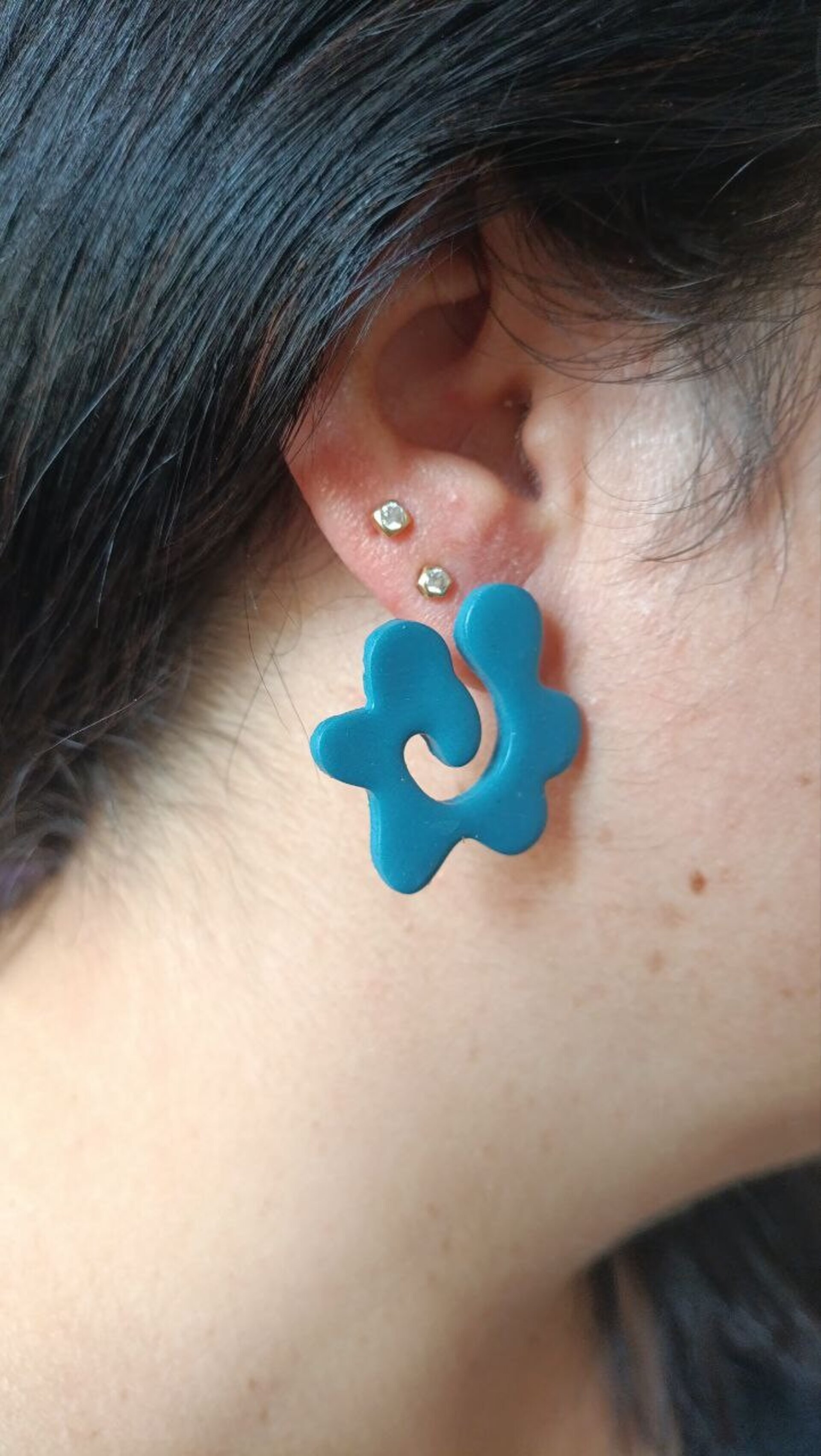 Pendientes Flow Azul verdoso - 4