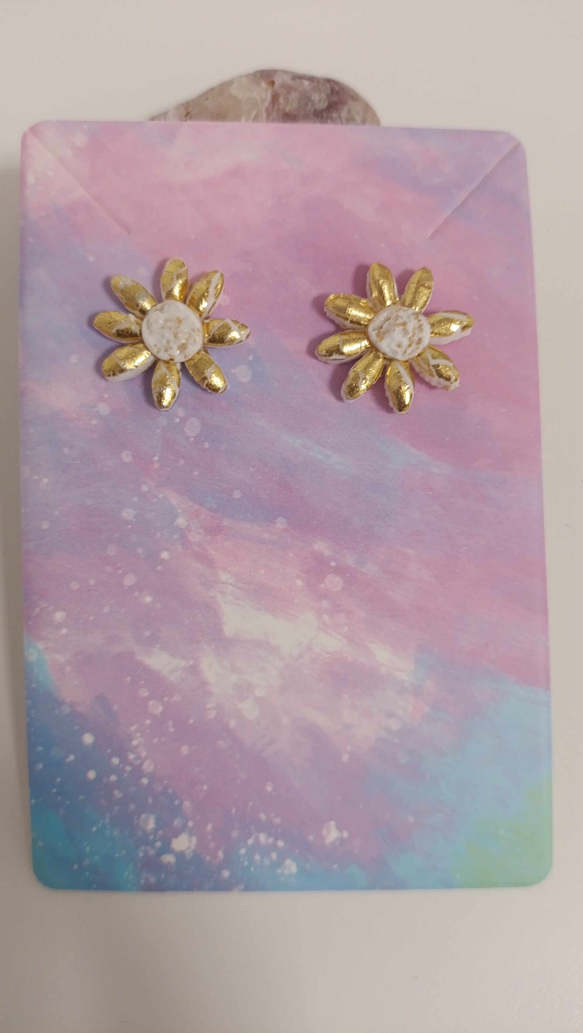 Pendientes pequeños Margarita dorada - 3