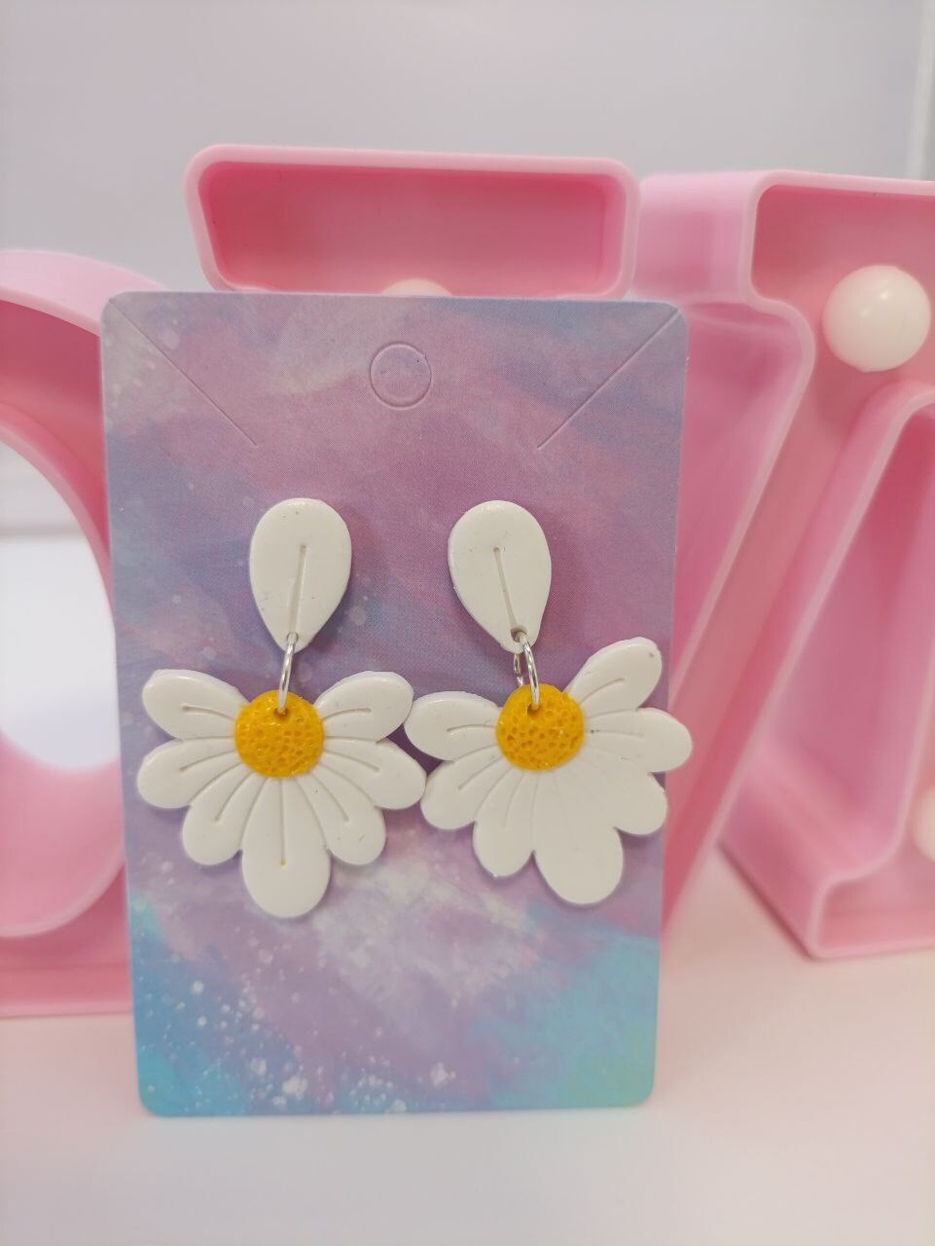 Pendientes de acero y arcilla Margarita Glam - 2