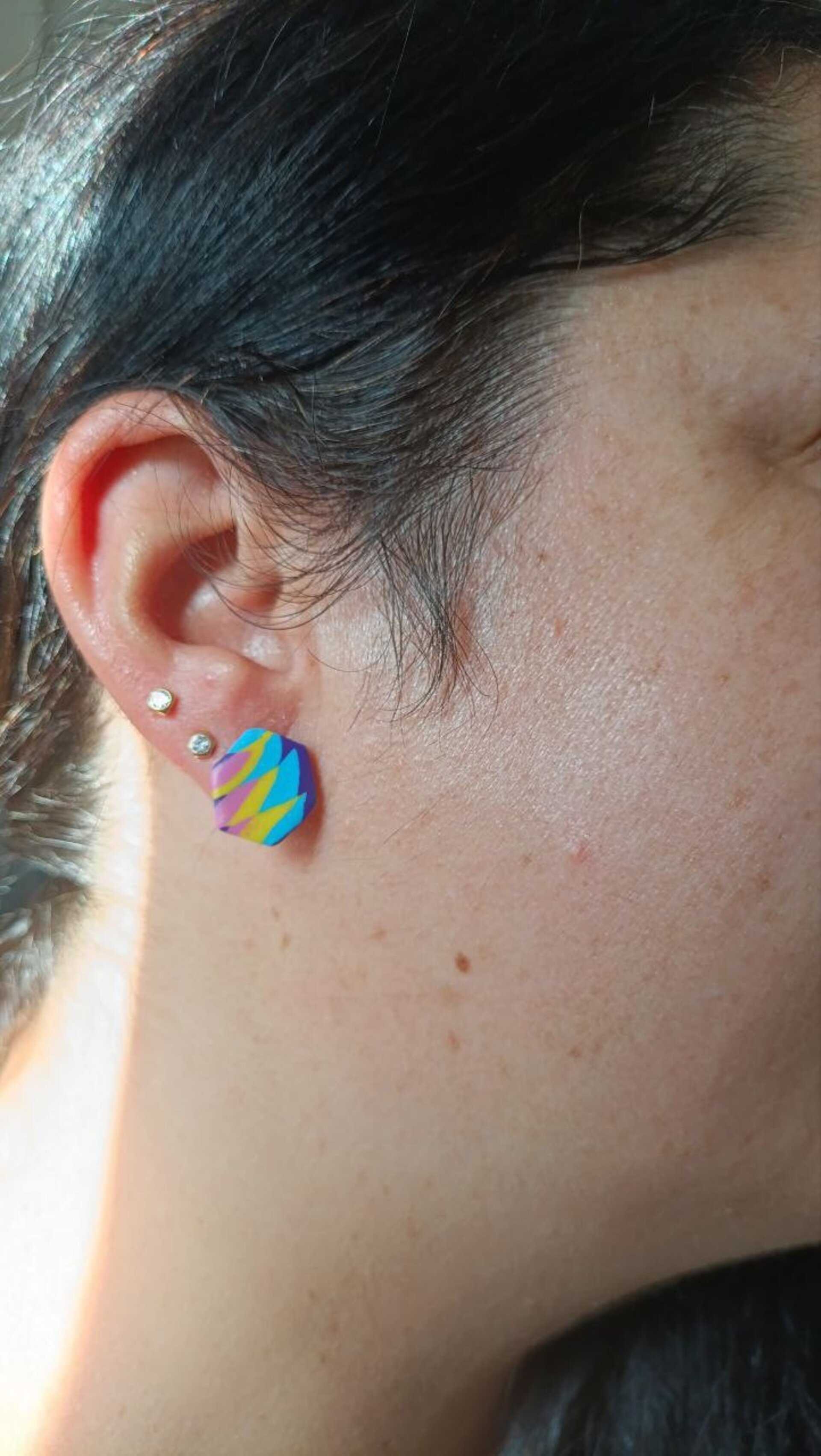Pendientes pequeños Geo Multicolor - 6