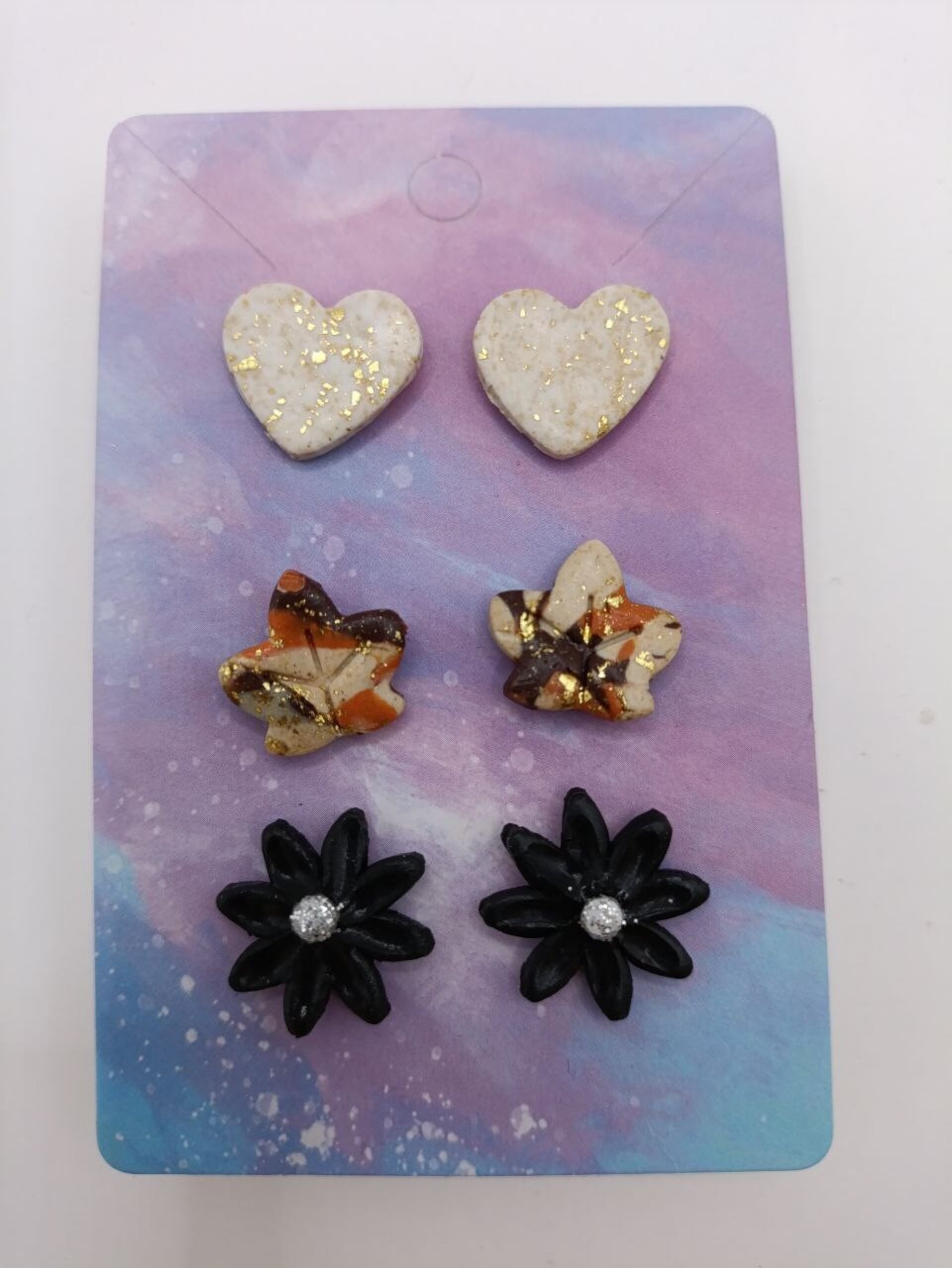 Pendientes pequeños Margarita Negra - 4