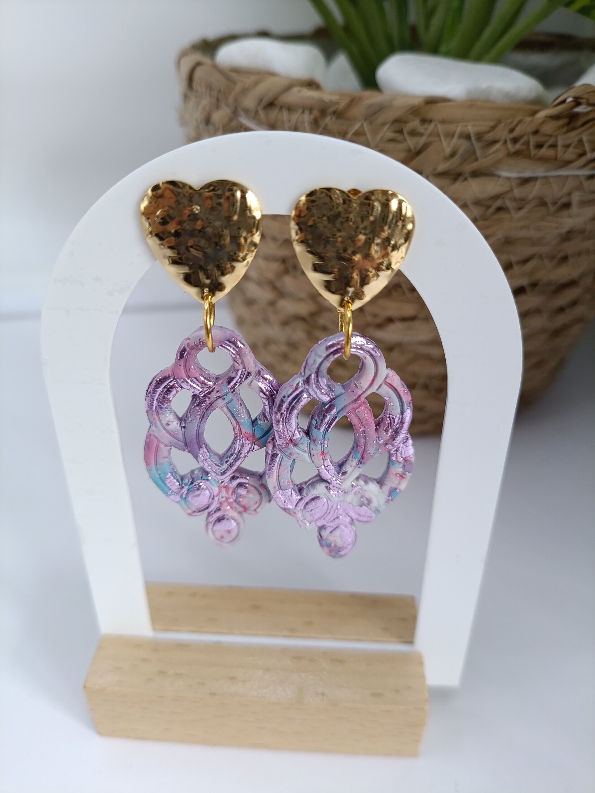 Pendientes largos Corazon enredado - 2