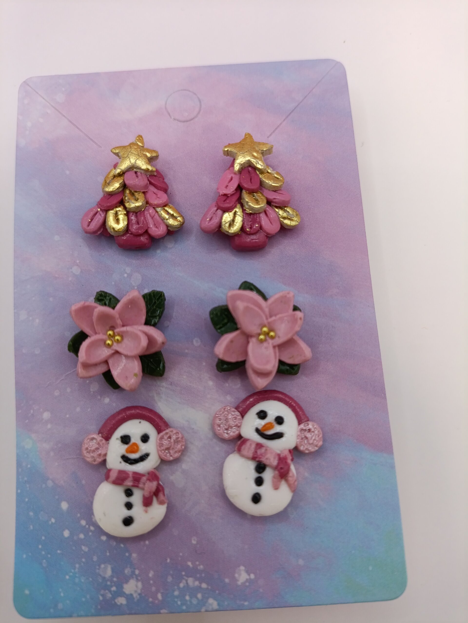 Pack de 3 pares de Pendientes pequeños de navidad - 3