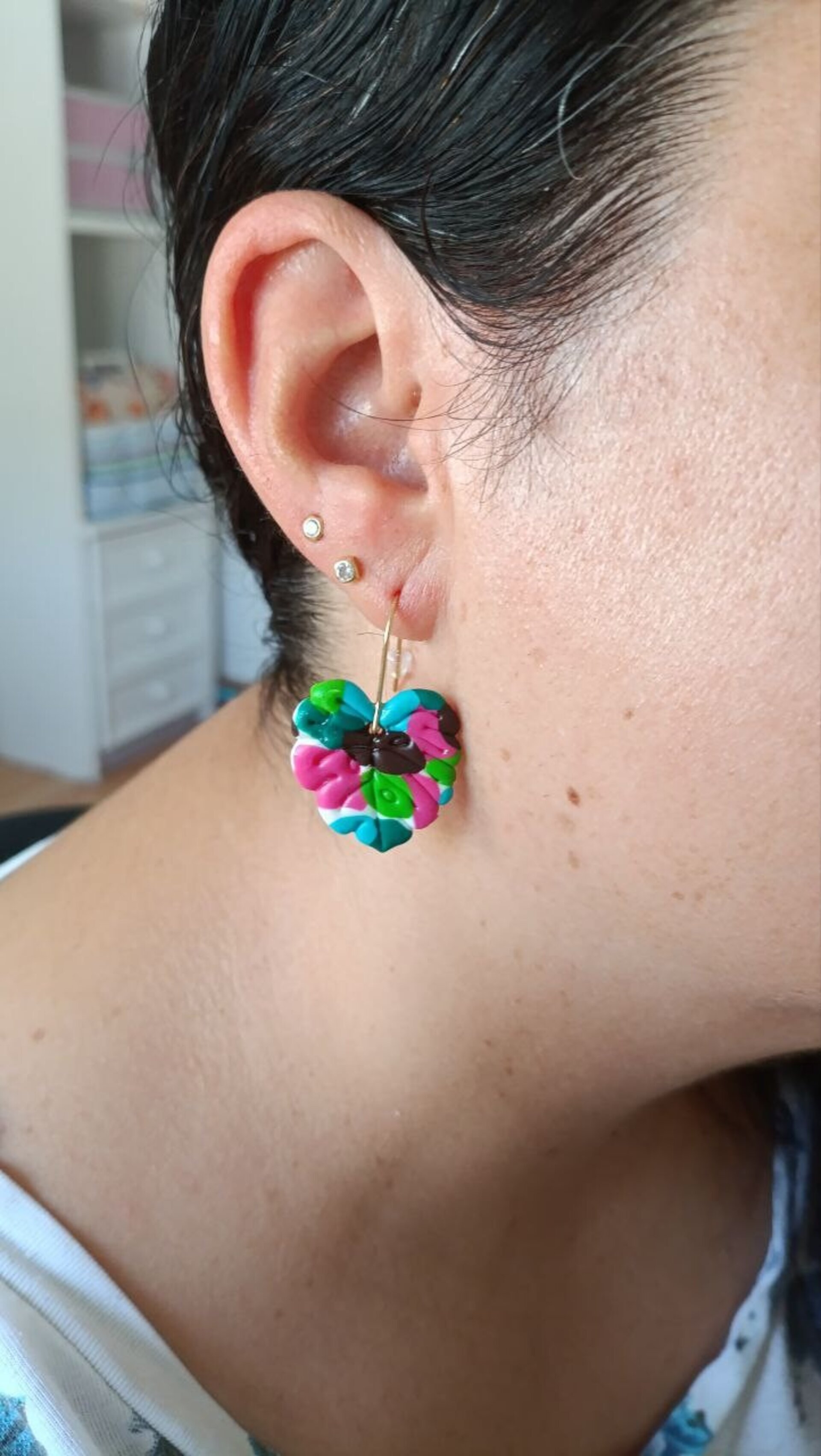 Pendientes de Arcilla Polimerica Adán Tropical - 6