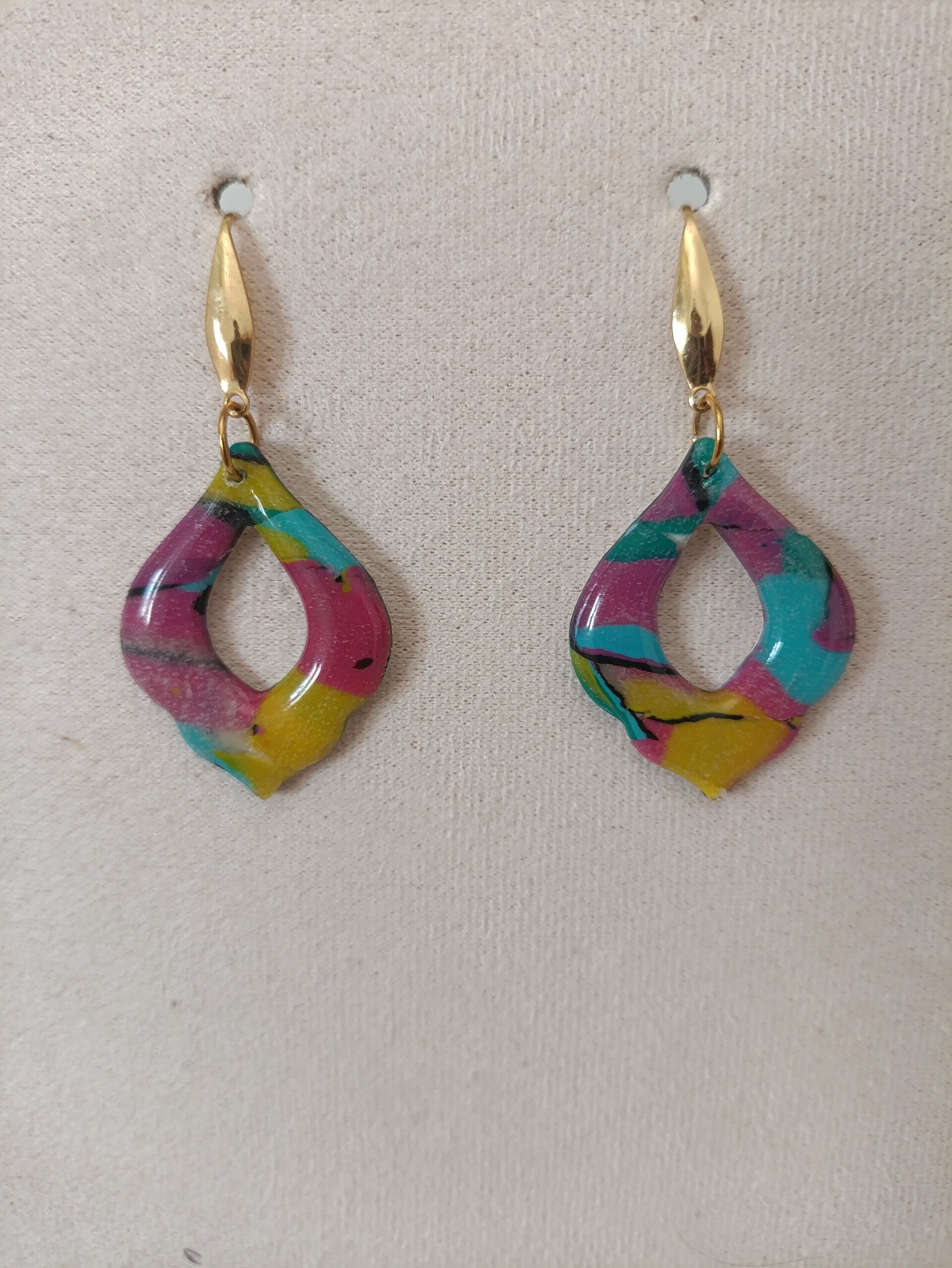 Pendientes estampados acuarela - 3
