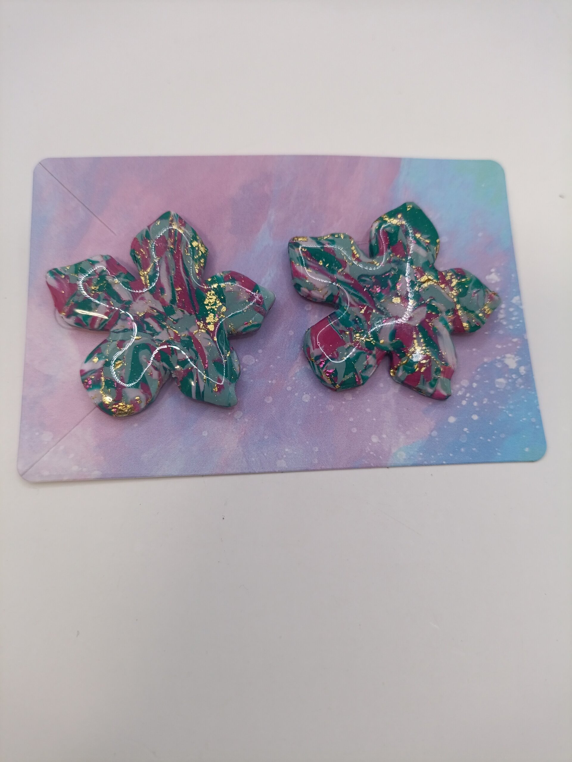 Pendientes Flor fashion estampado Jade - 2