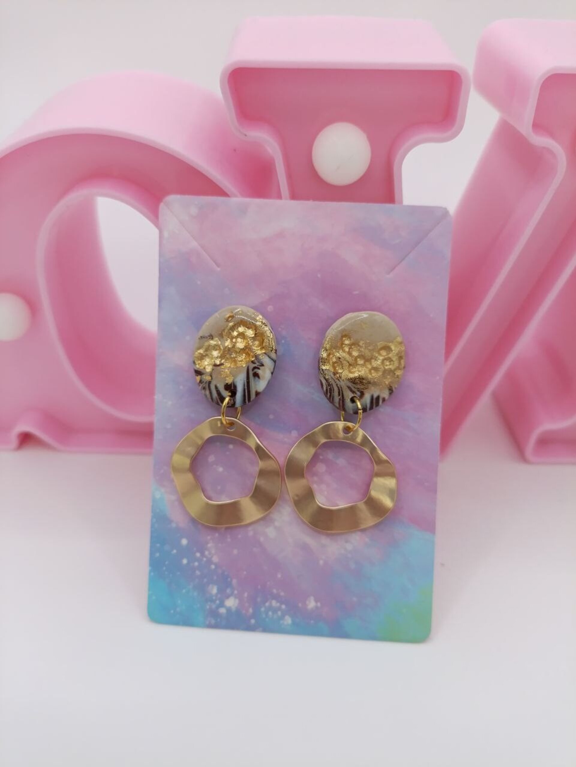 Pendientes de arcilla polimerica Circulo terrenal - 6