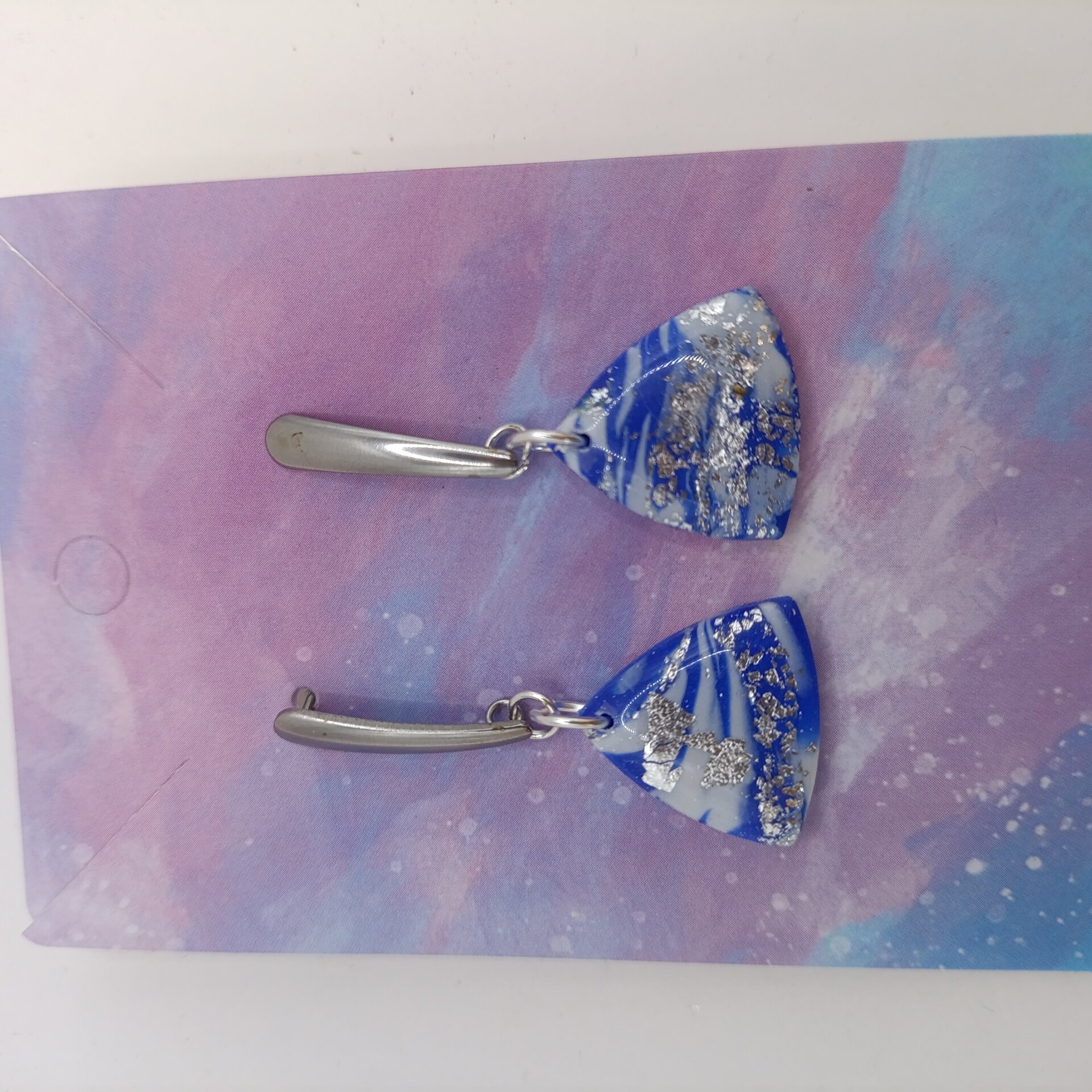 Conjunto de pendientes y Colgante azul - 9