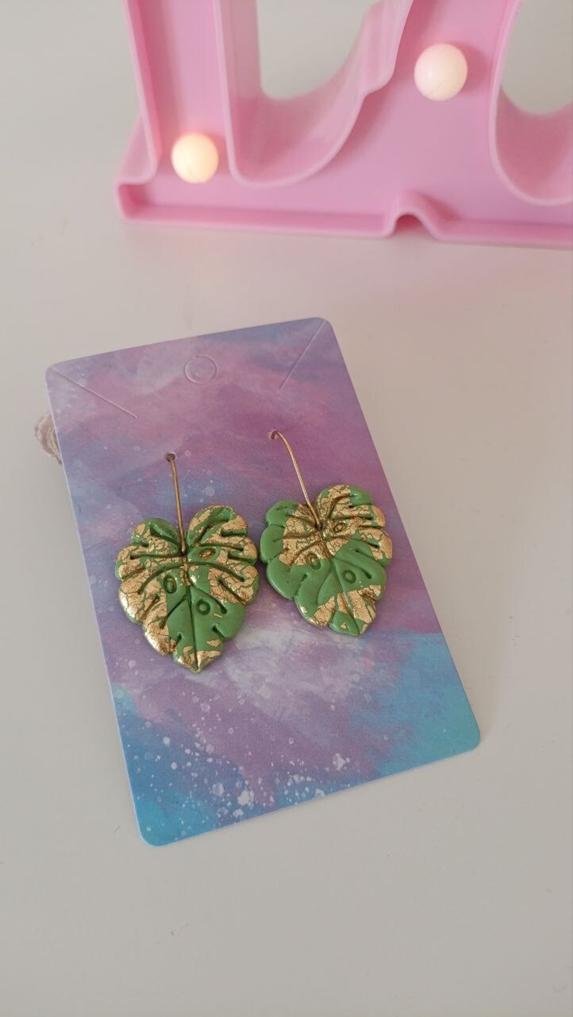 Pendientes de Arcilla polimerica modelo Adán Verde - 2