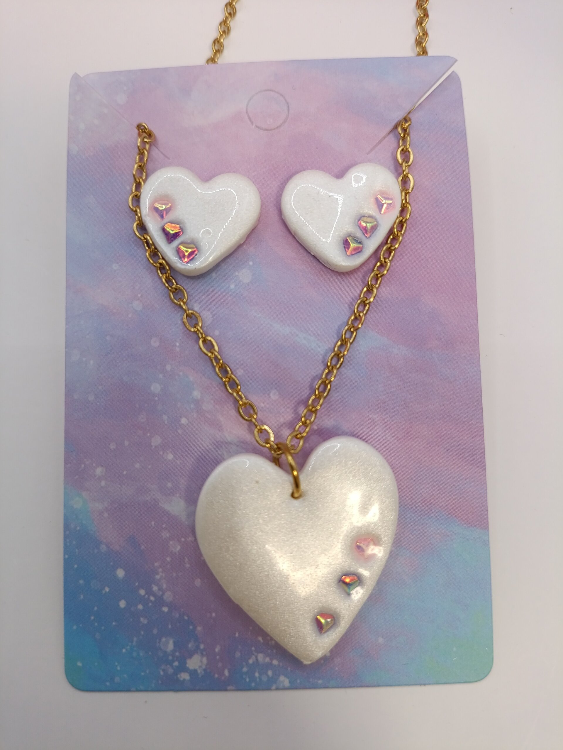 Conjunto de pendientes y colgante Corazon 2 modelos diferentes. - 6