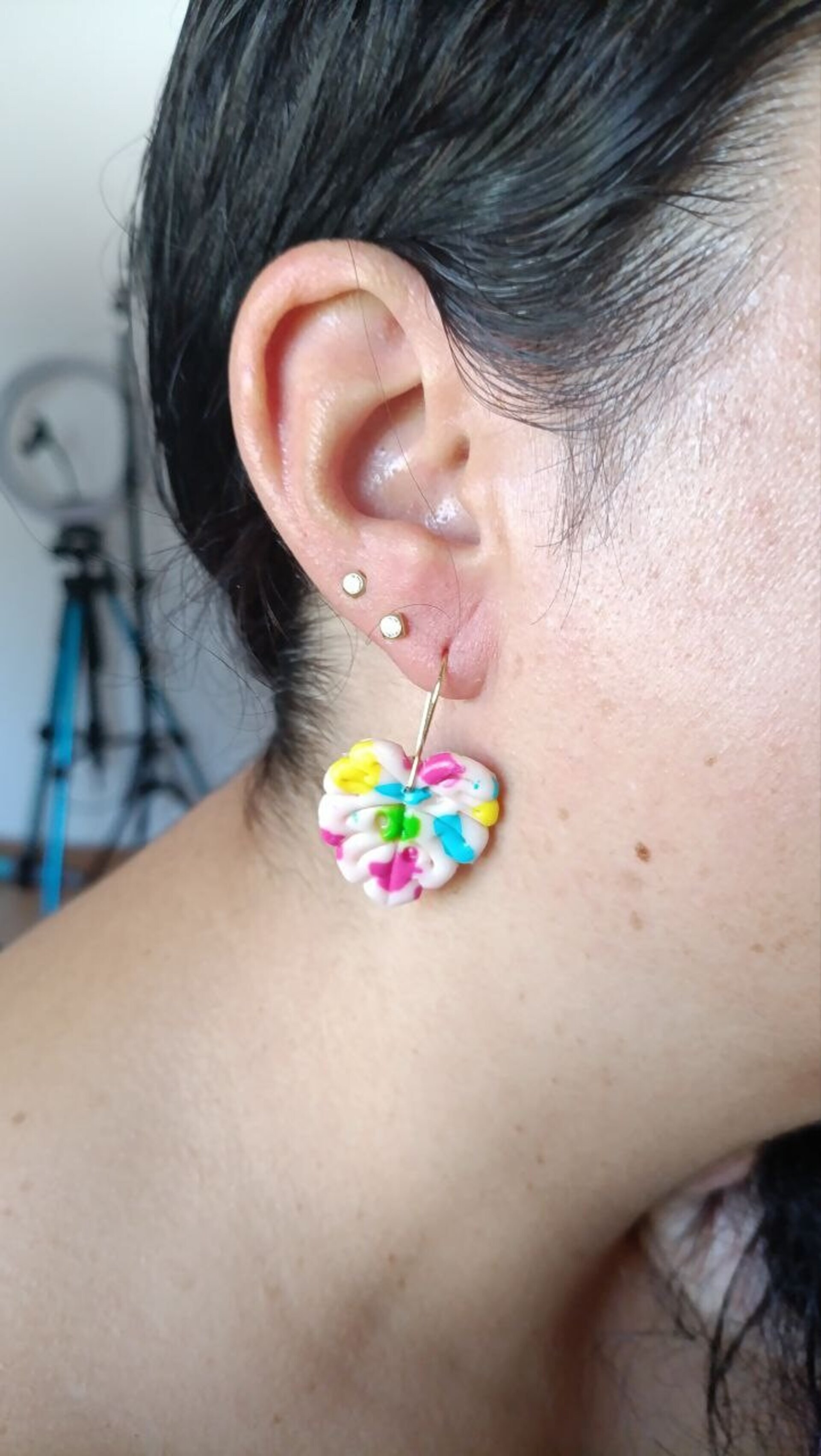 Pendientes de Arcilla polimerica modelo Adán Colorido - 6