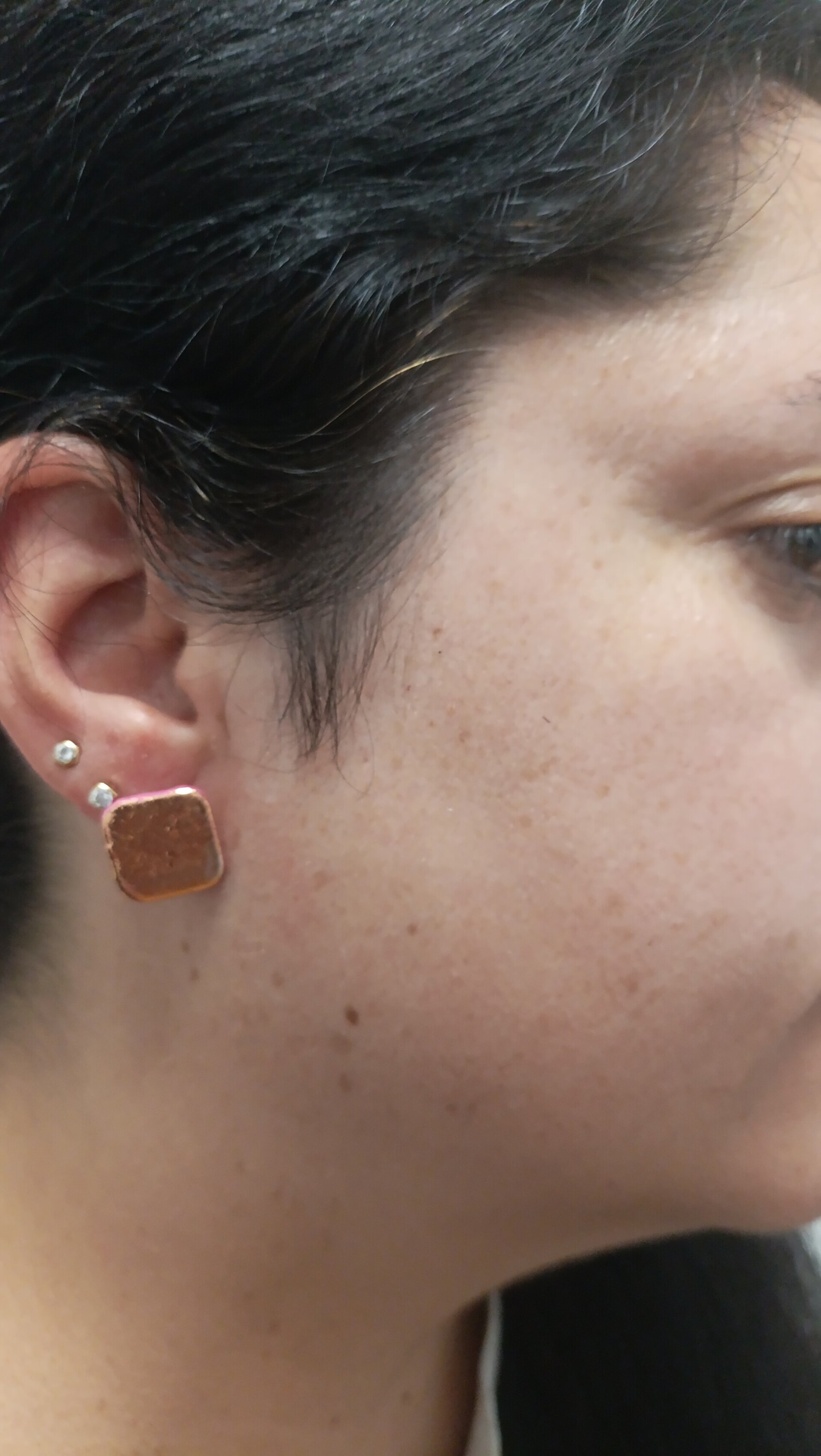 Pendientes pequeños Cuadrado Rose Gold - 6