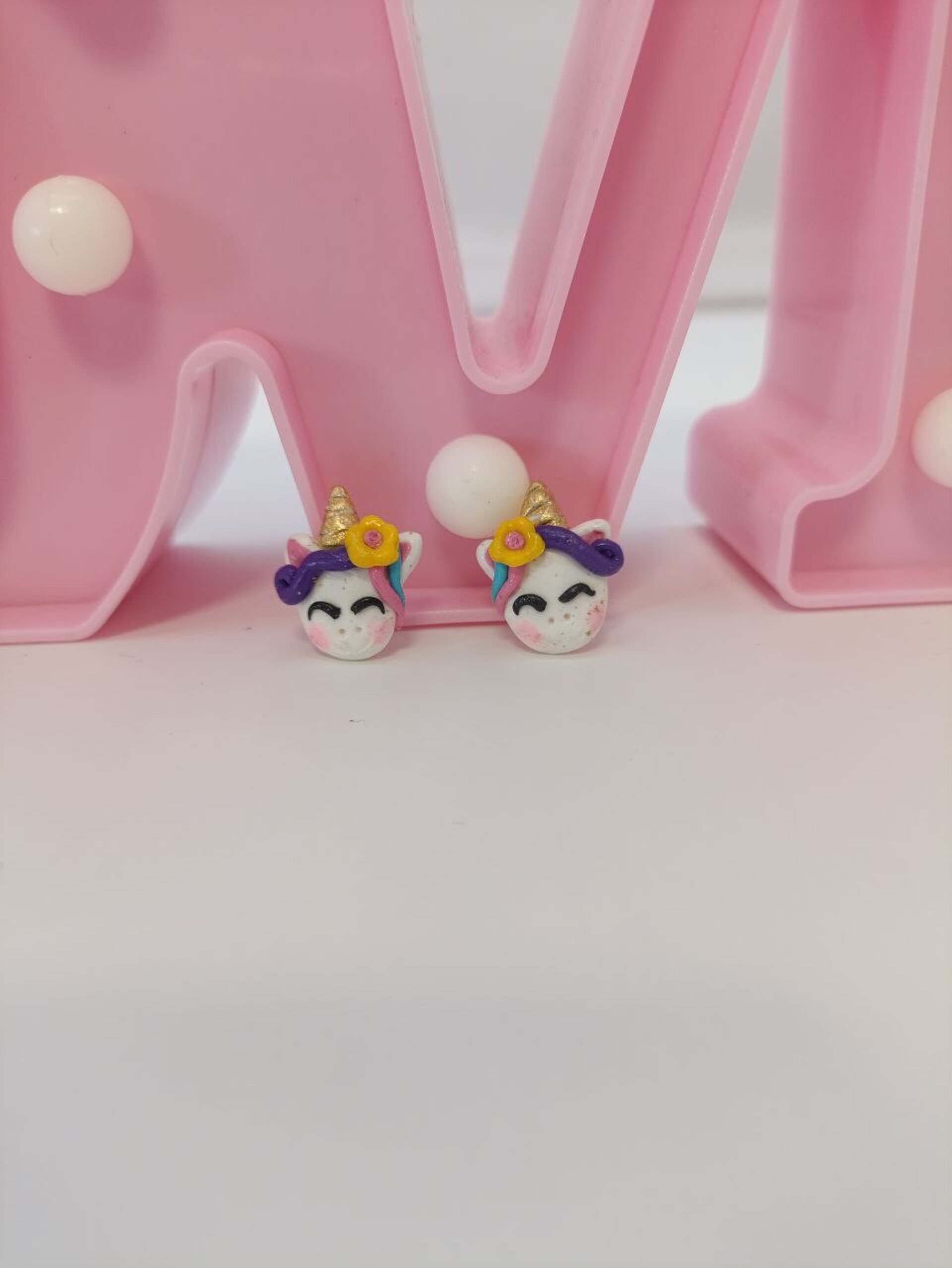 Pendientes de unicornio para niña hechos a mano - 3
