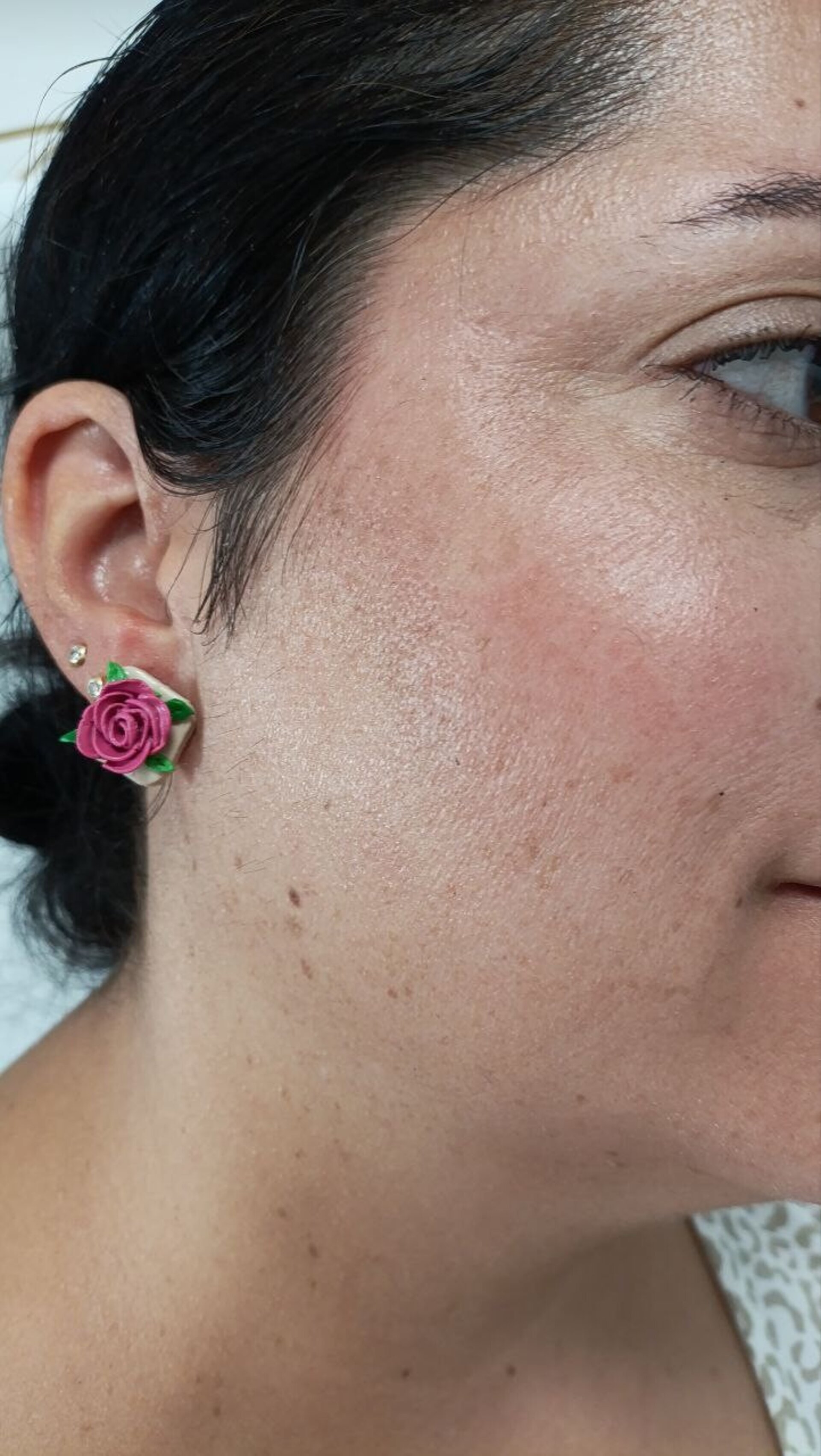 Pendientes Pequeños Rosa 3D - 3