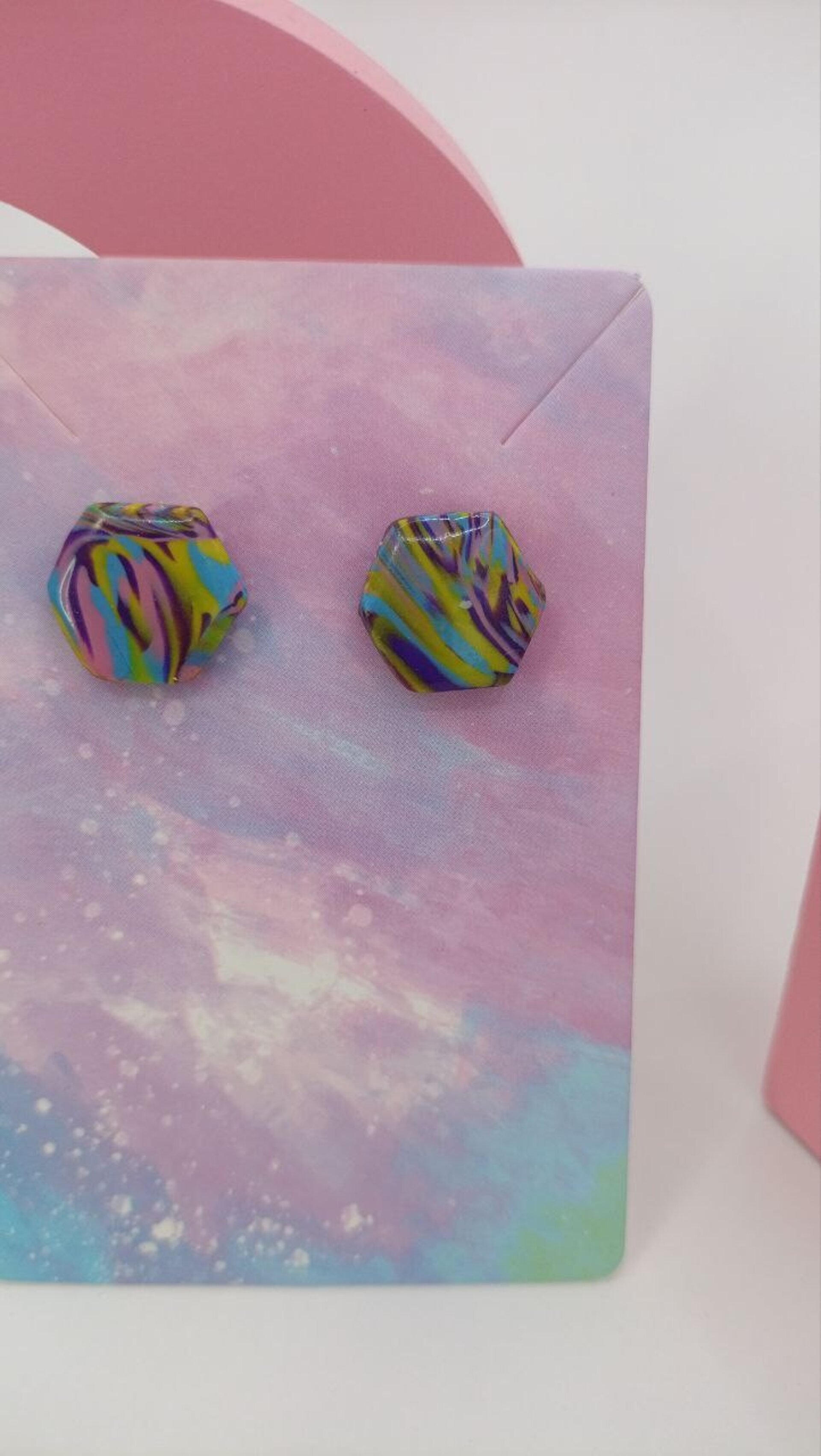 Pendientes pequeños Geo Multicolor - 7