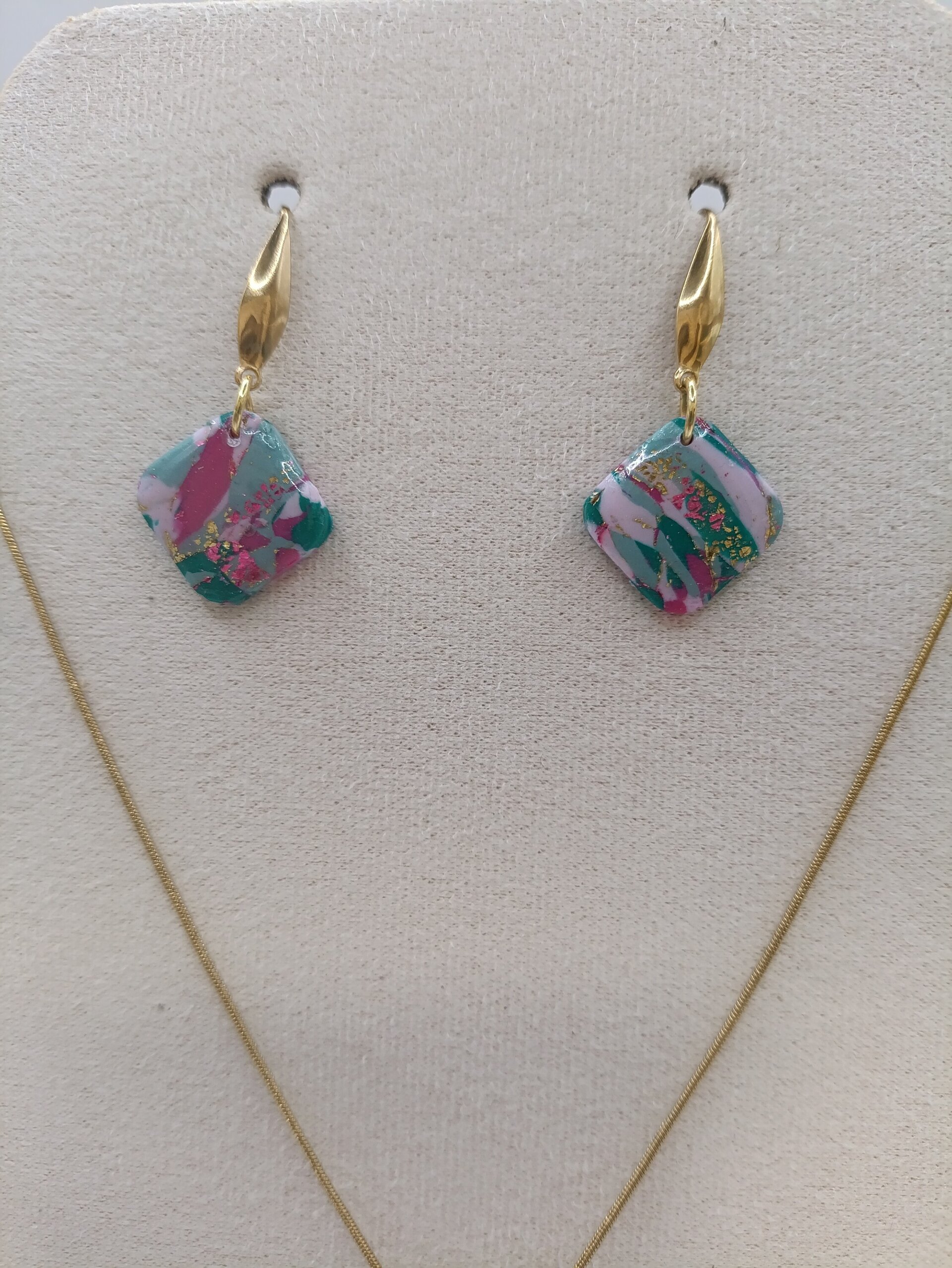 Conjunto de pendientes y colgante Jade - 5