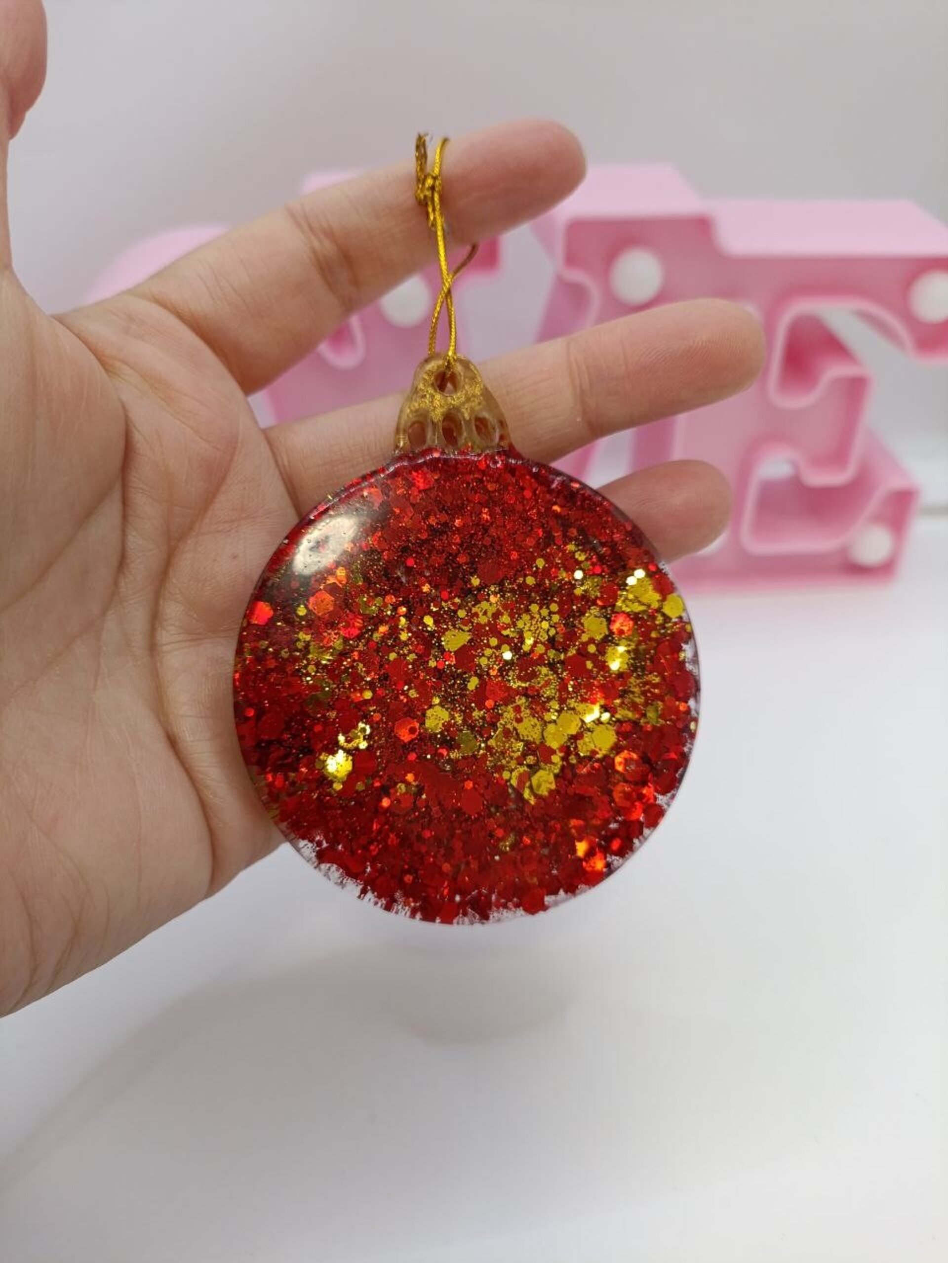Adorno de Navidad de Resina Personalizado en forma de bola con foto y nombre - 4