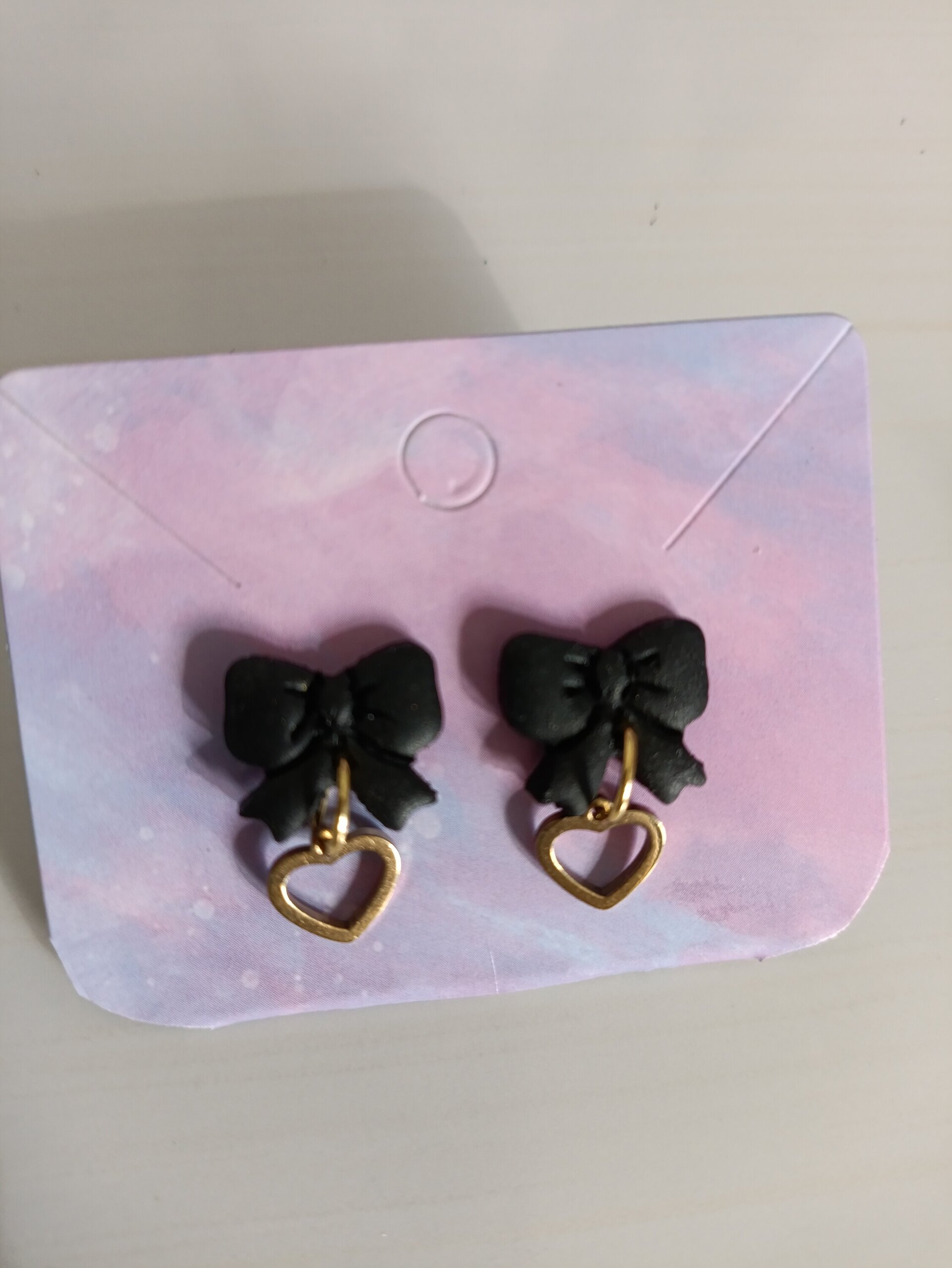 Pendientes pequeños arcilla polimerica lazo de amor - 8