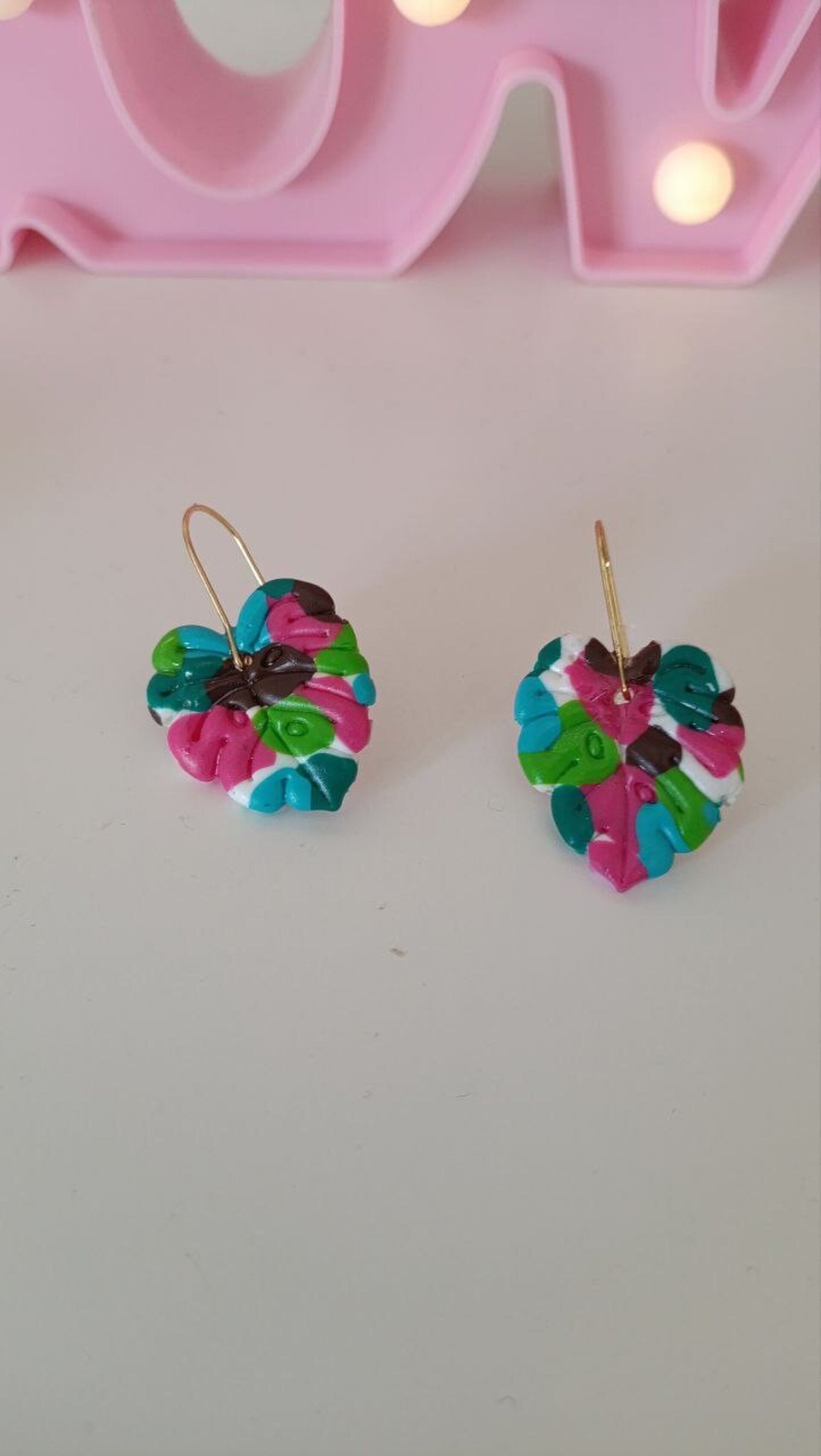 Pendientes de Arcilla Polimerica Adán Tropical - 2