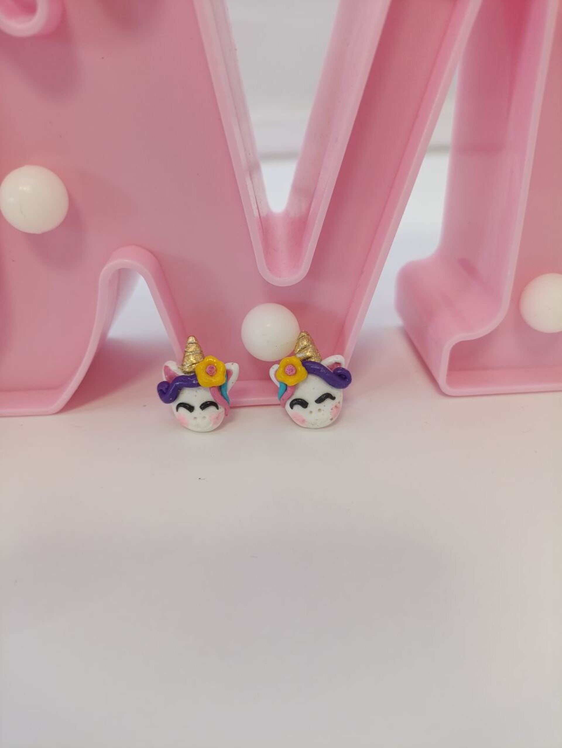 Pendientes de unicornio para niña hechos a mano - 5