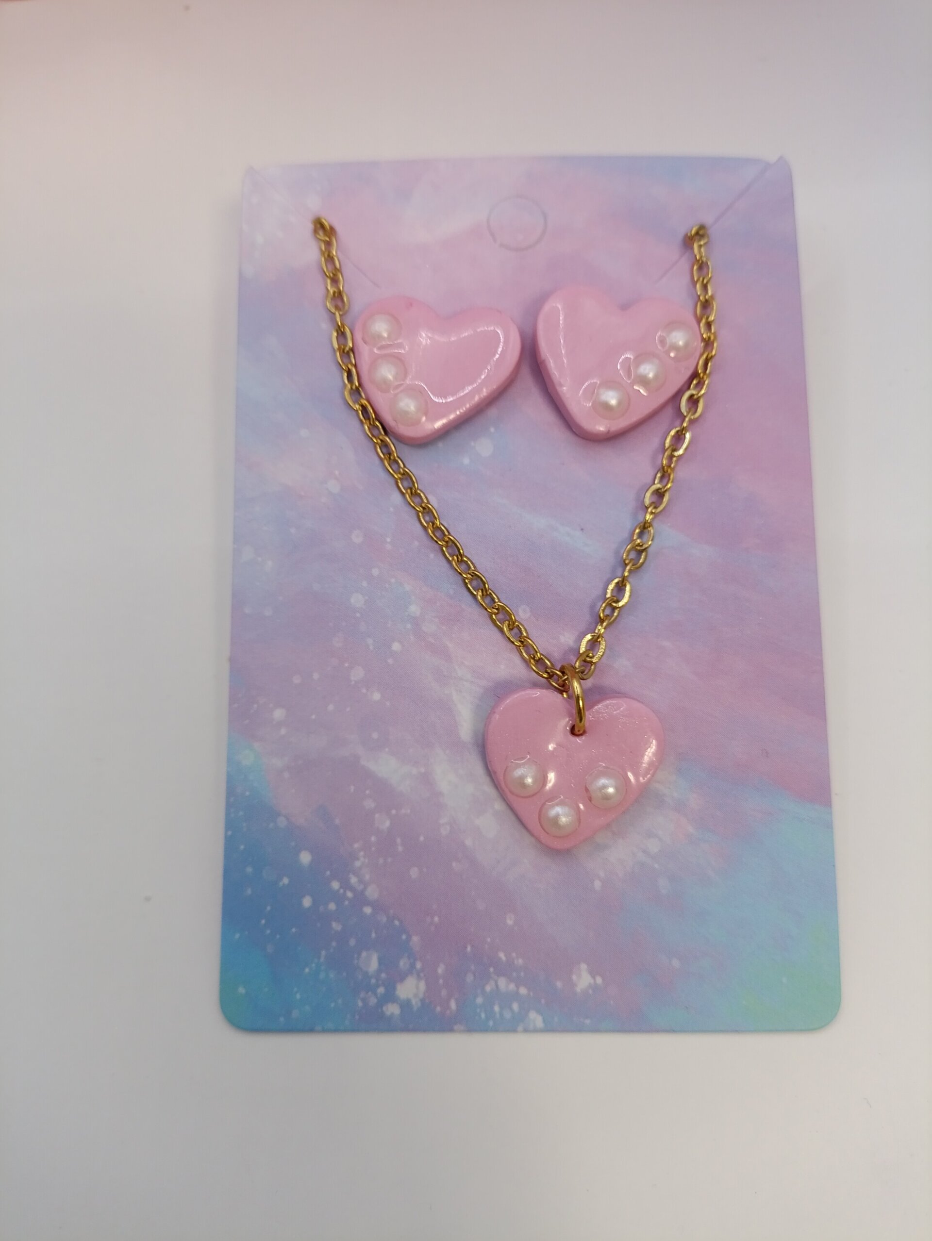 Conjunto de pendientes y colgante Corazon 2 modelos diferentes. - 3