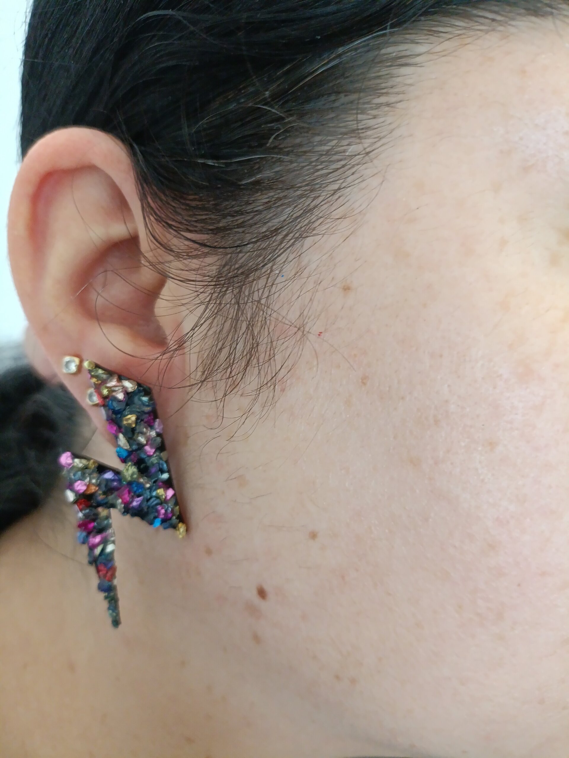Pendientes Rayo con Cristales, varios colores - 10