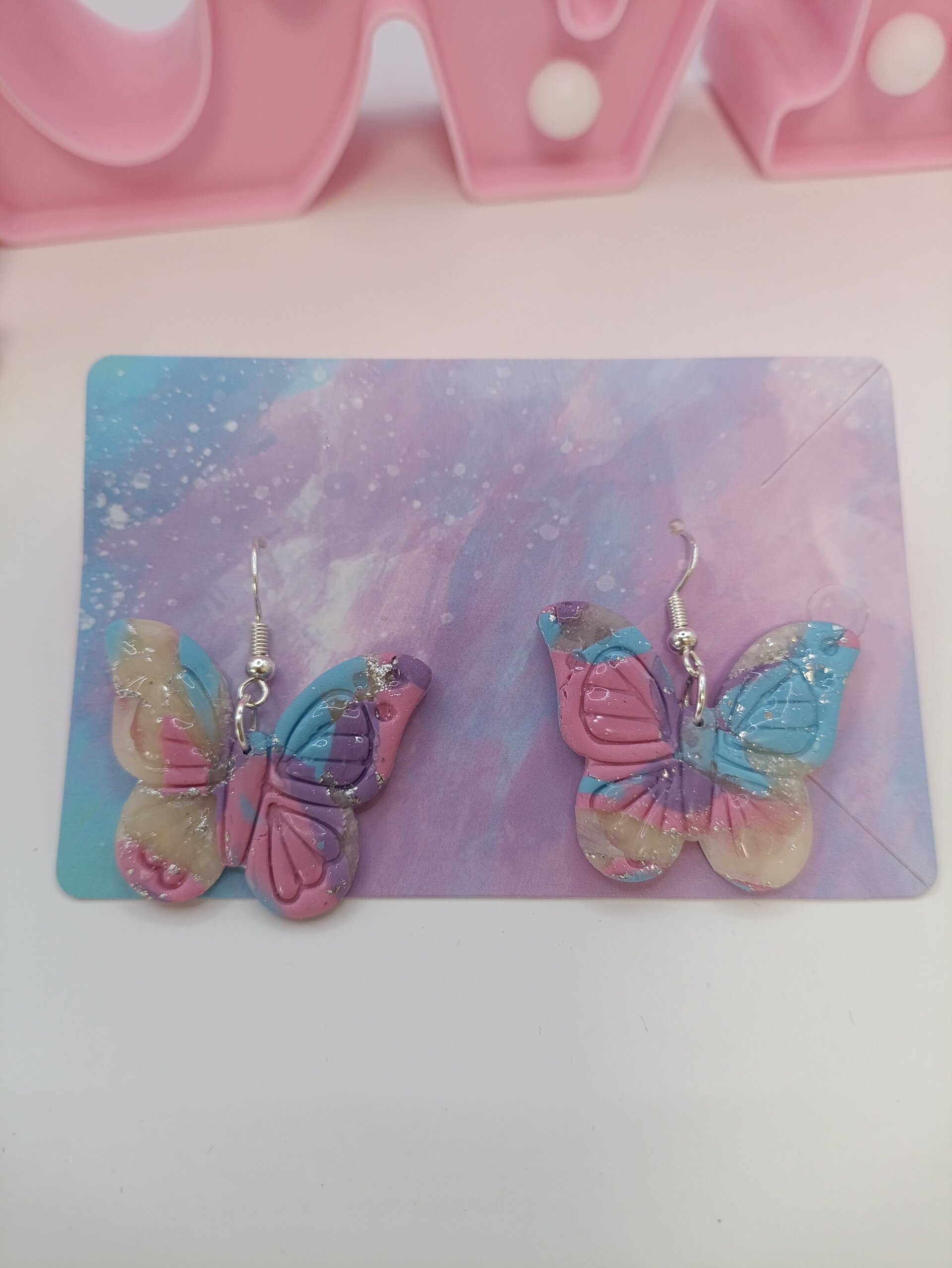 Pendientes mariposa hechos a mano - 5