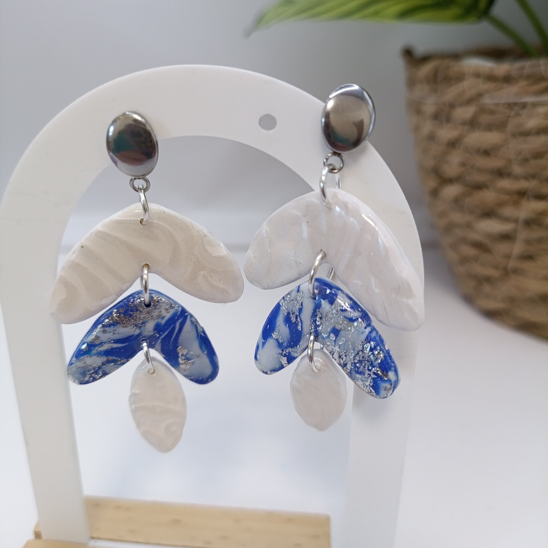 Pendientes largos sof azul - 1