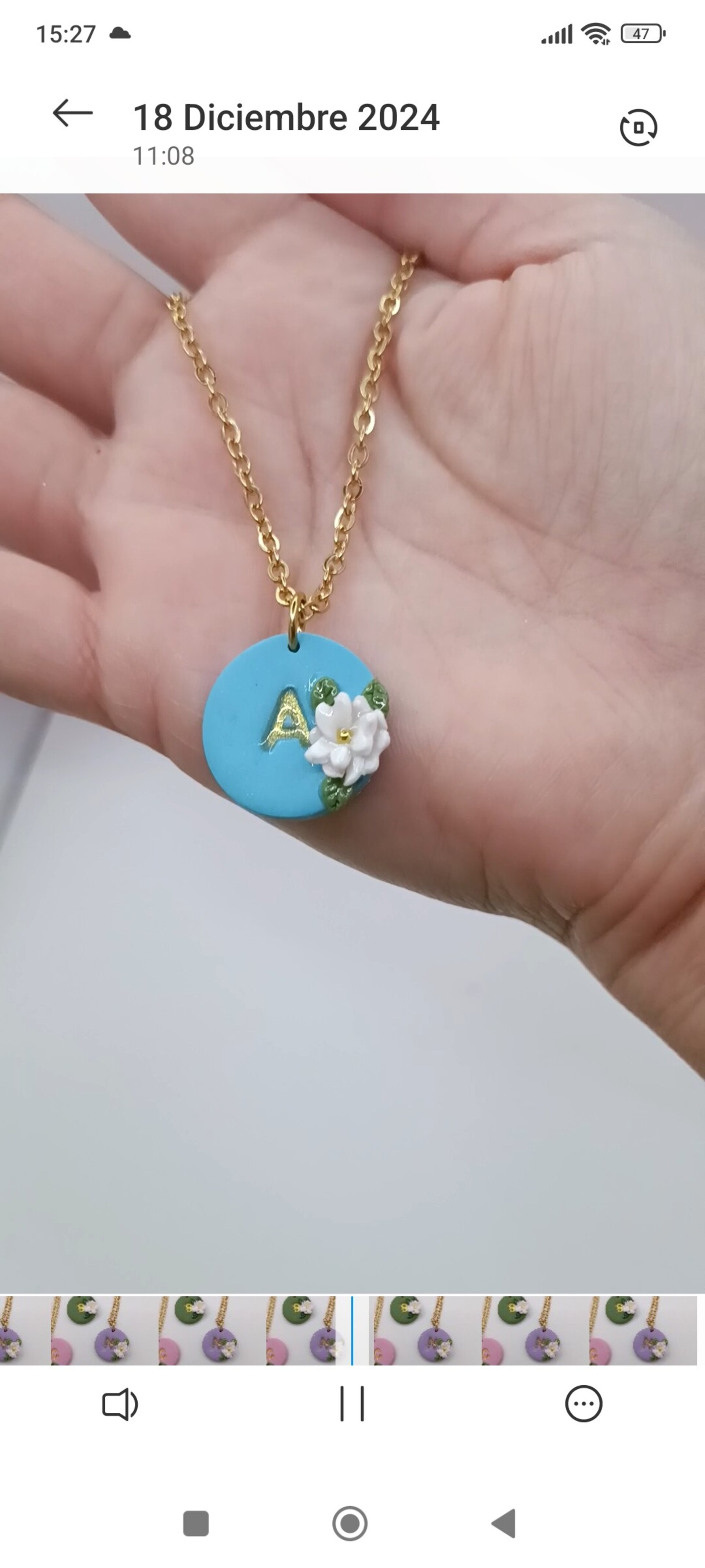 Colgante personalizado con inicial + cadena de cero inoxidable - 7