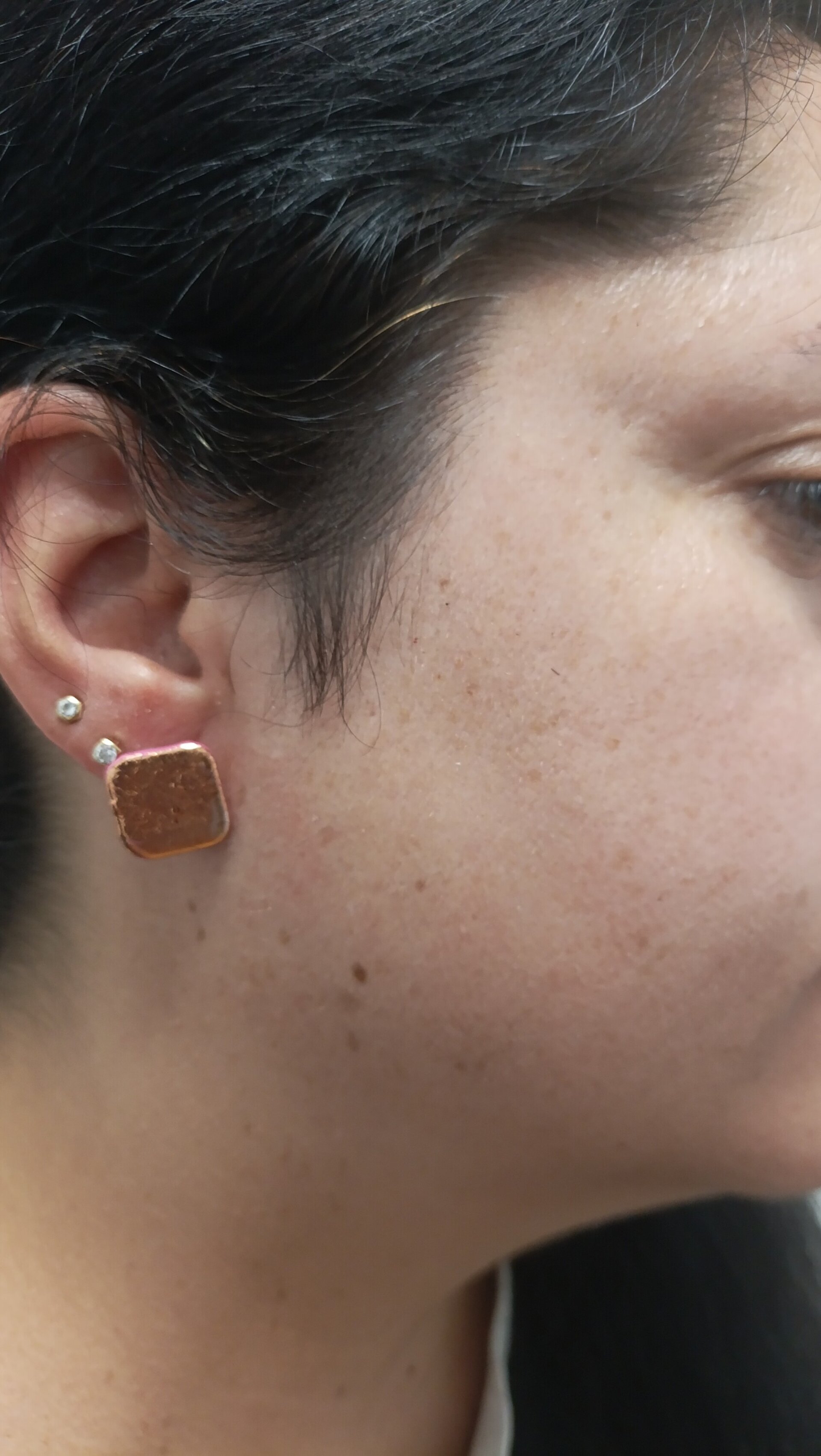 Pendientes pequeños Cuadrado Rose Gold - 4