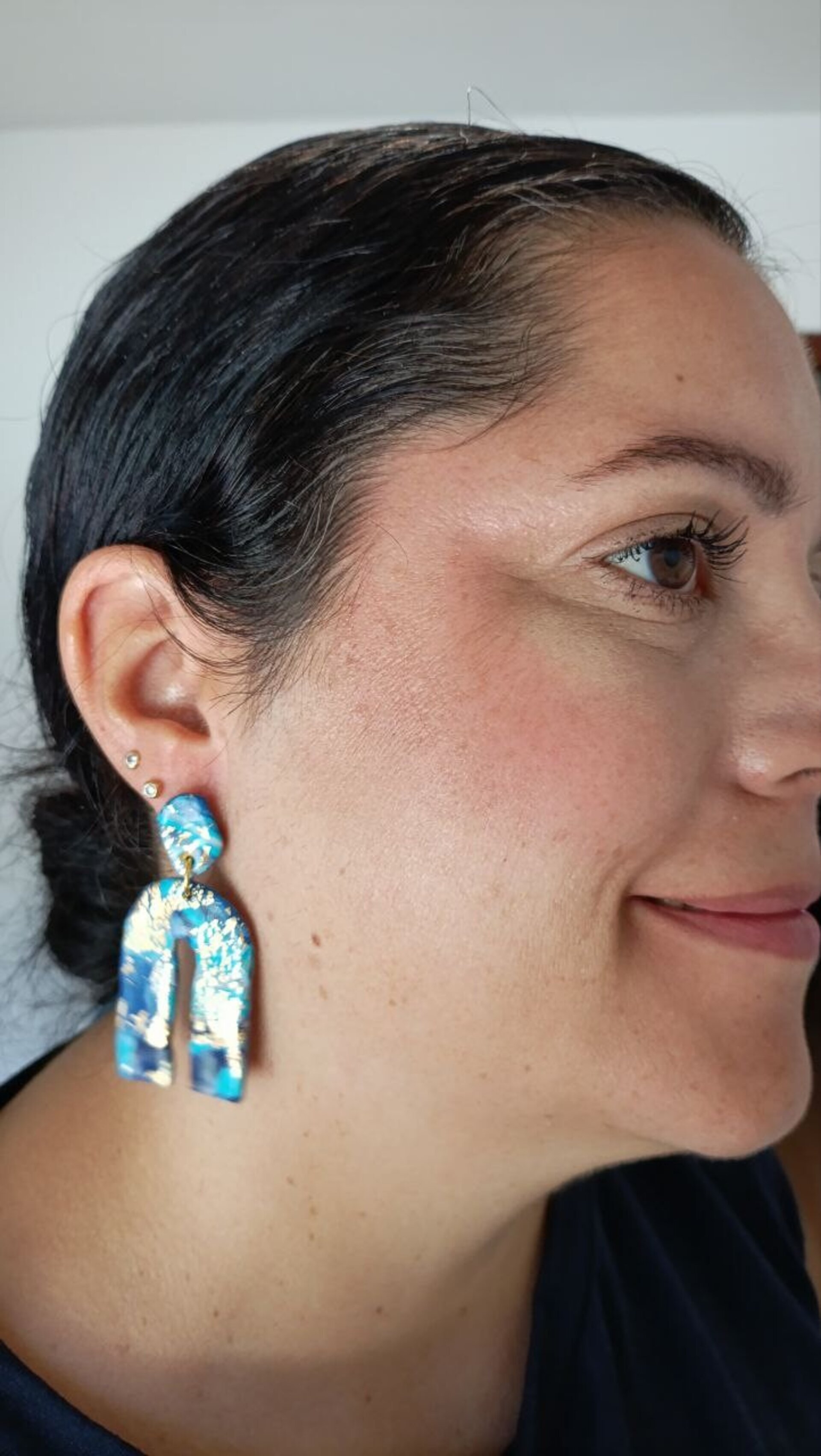 Pendientes de Arcilla polimerica modelo Océano - 5