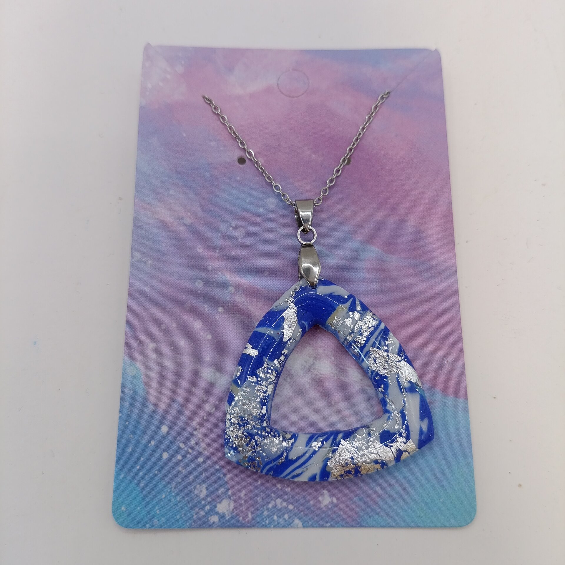 Conjunto de pendientes y Colgante azul - 7