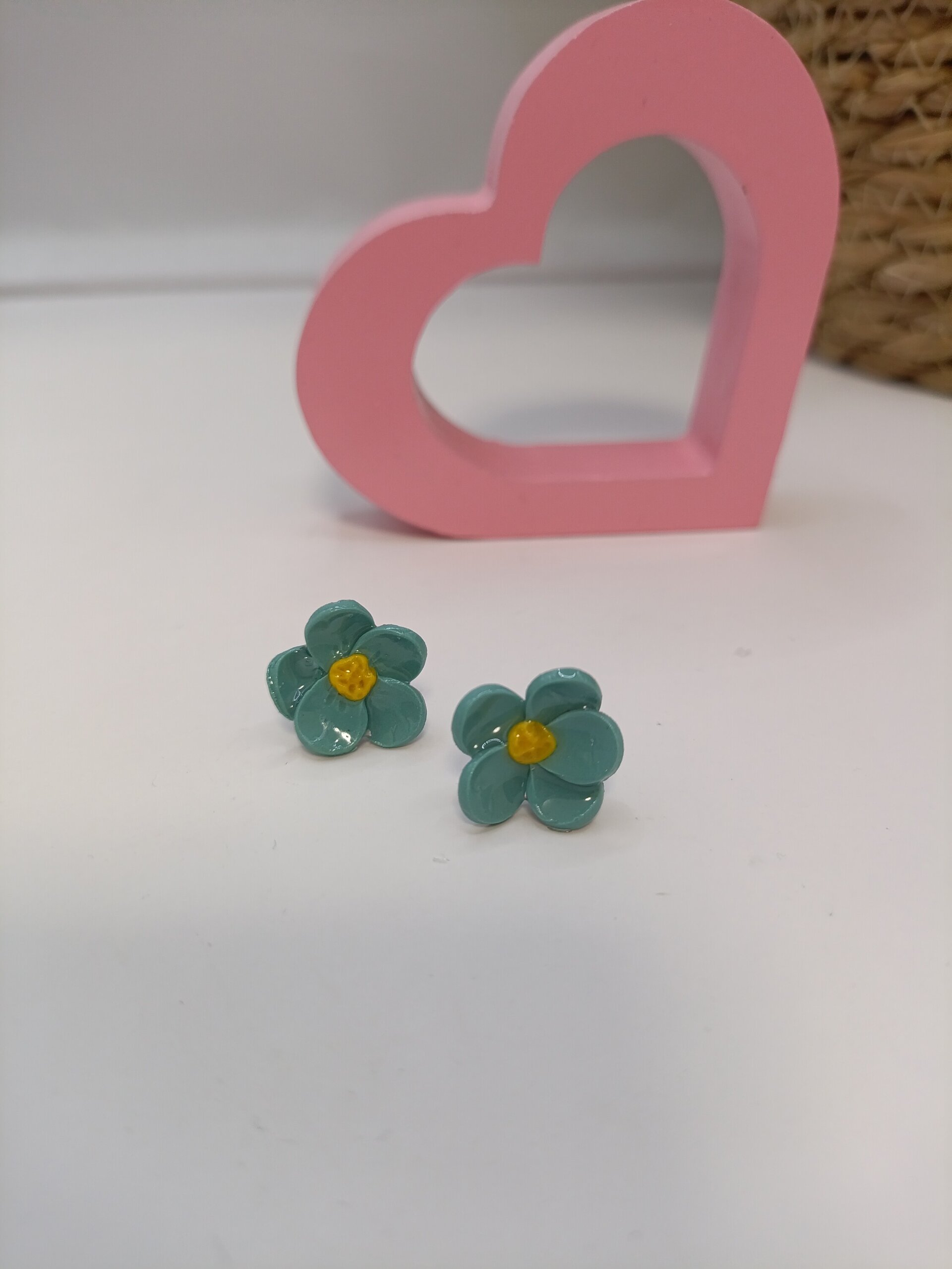 Pendientes pequeños flor natural, varios colores - 2