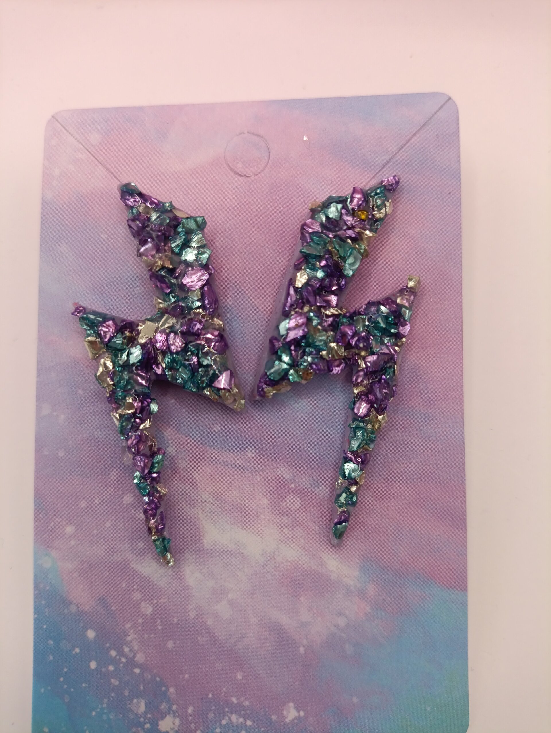 Pendientes Rayo con Cristales, varios colores - 11