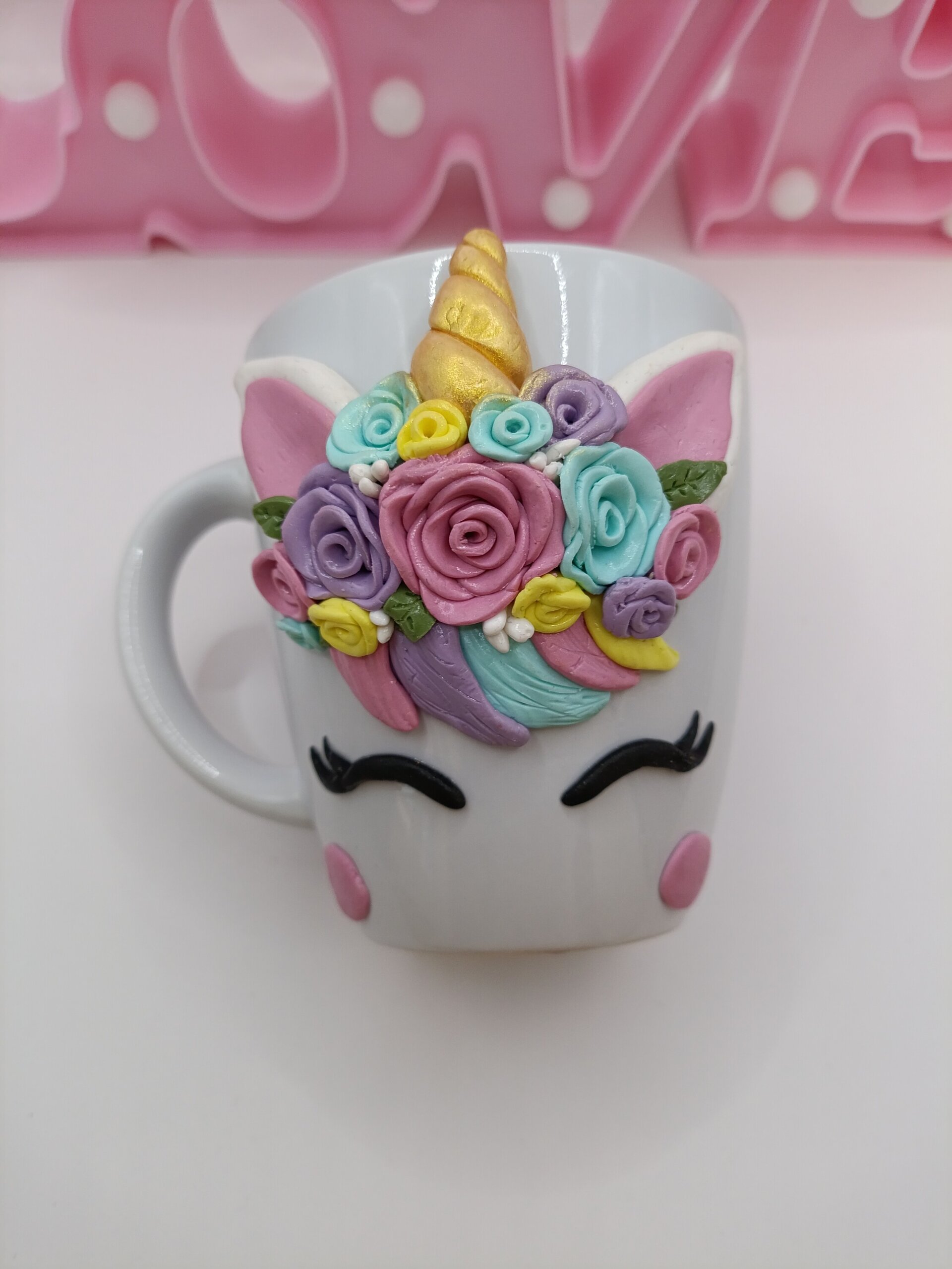 Taza personalizada Unicornio con nombre, hecha a mano - 2