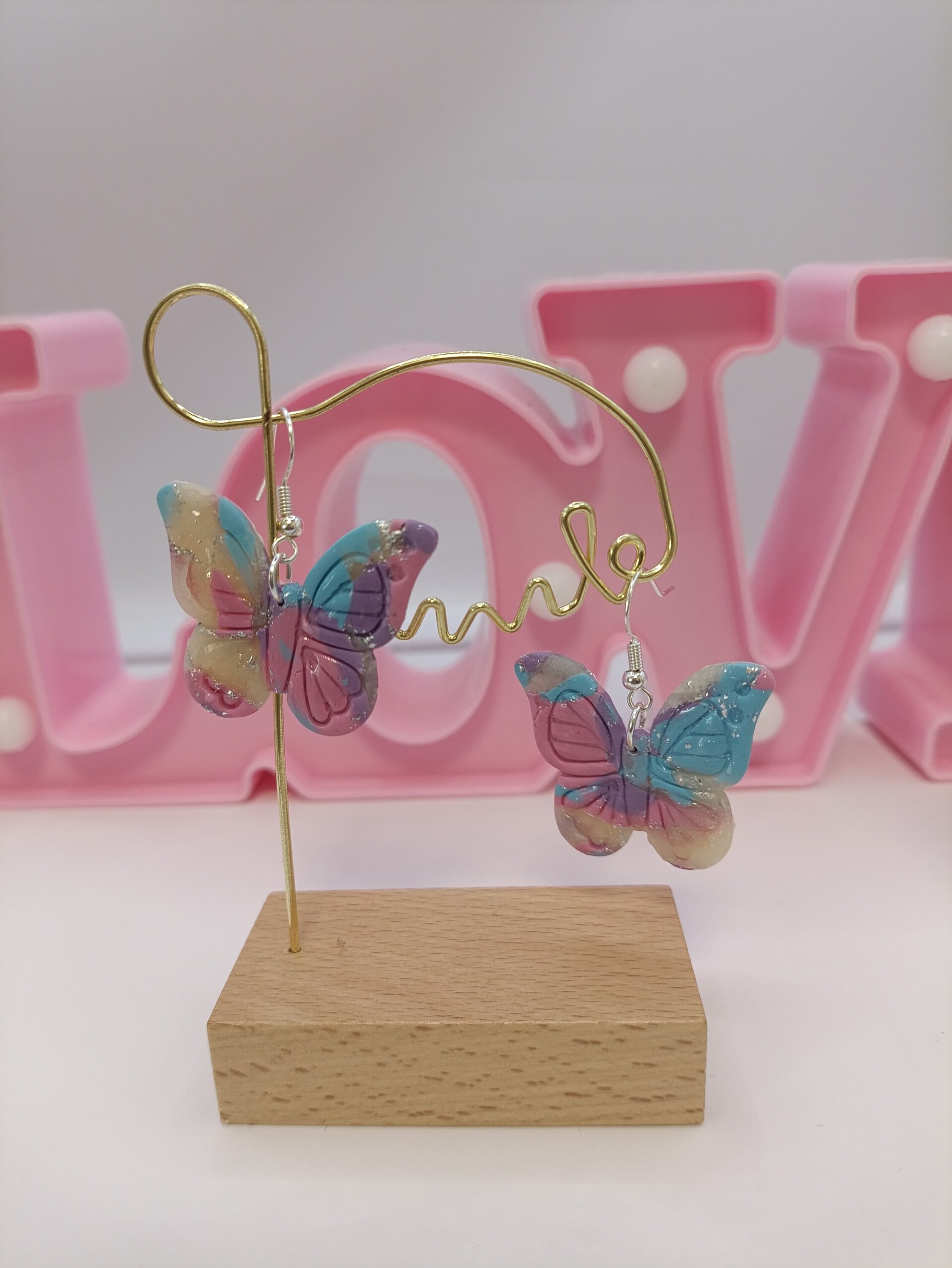 Pendientes mariposa hechos a mano - 7