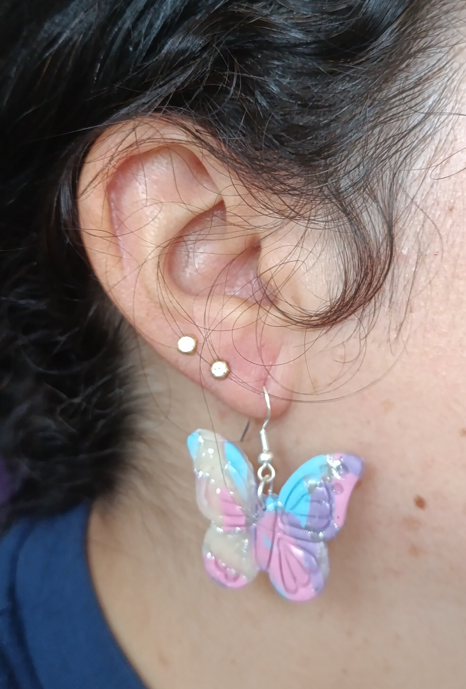 Pendientes mariposa hechos a mano - 3